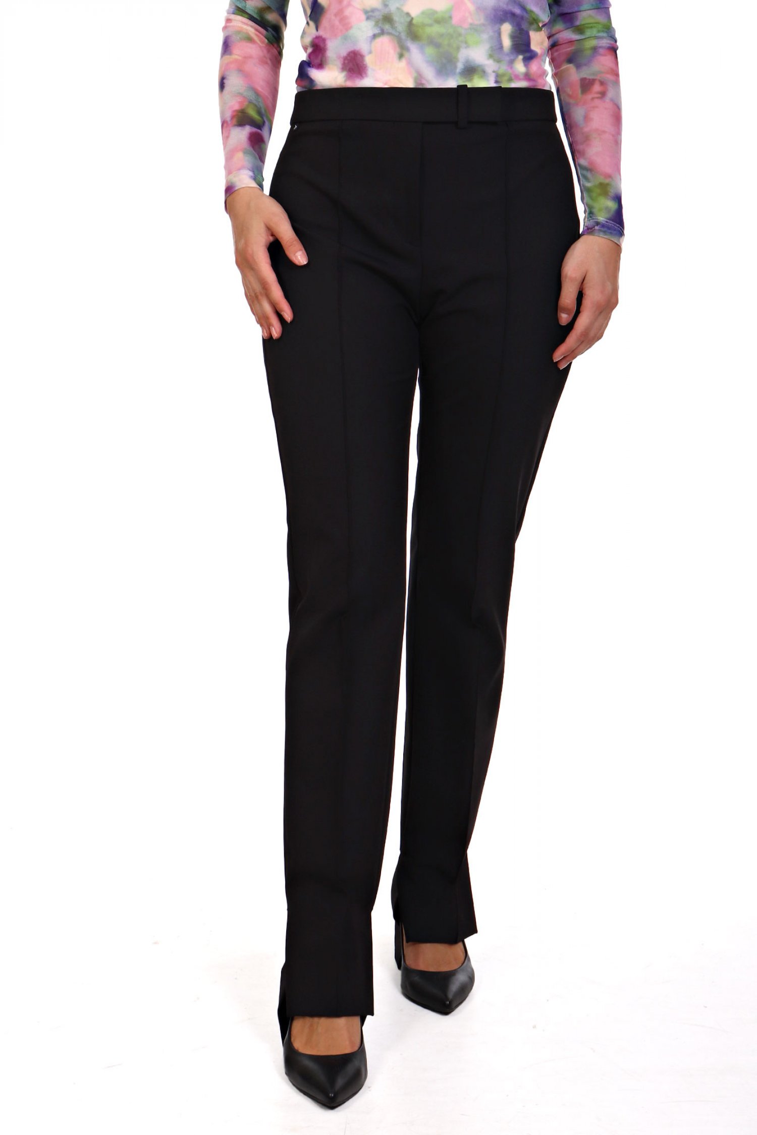 BOSS ΠΑΝΤΕΛΟΝΙ TIZENA CHINO ΑΣΥΜΜΕΤΡΟ ΤΕΛΕΙΩΜΑ ΚΑΙ ΑΝΟΙΓΜΑ ΜΑΥΡΟ