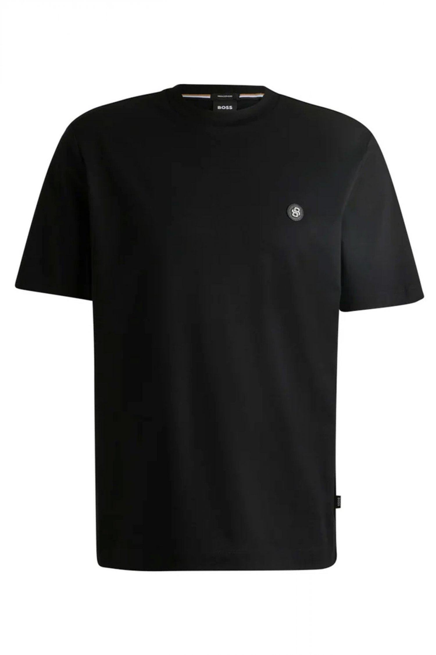 BOSS T-SHIRT MERCERISED C-TAUT 01 ΜΑΥΡΟ