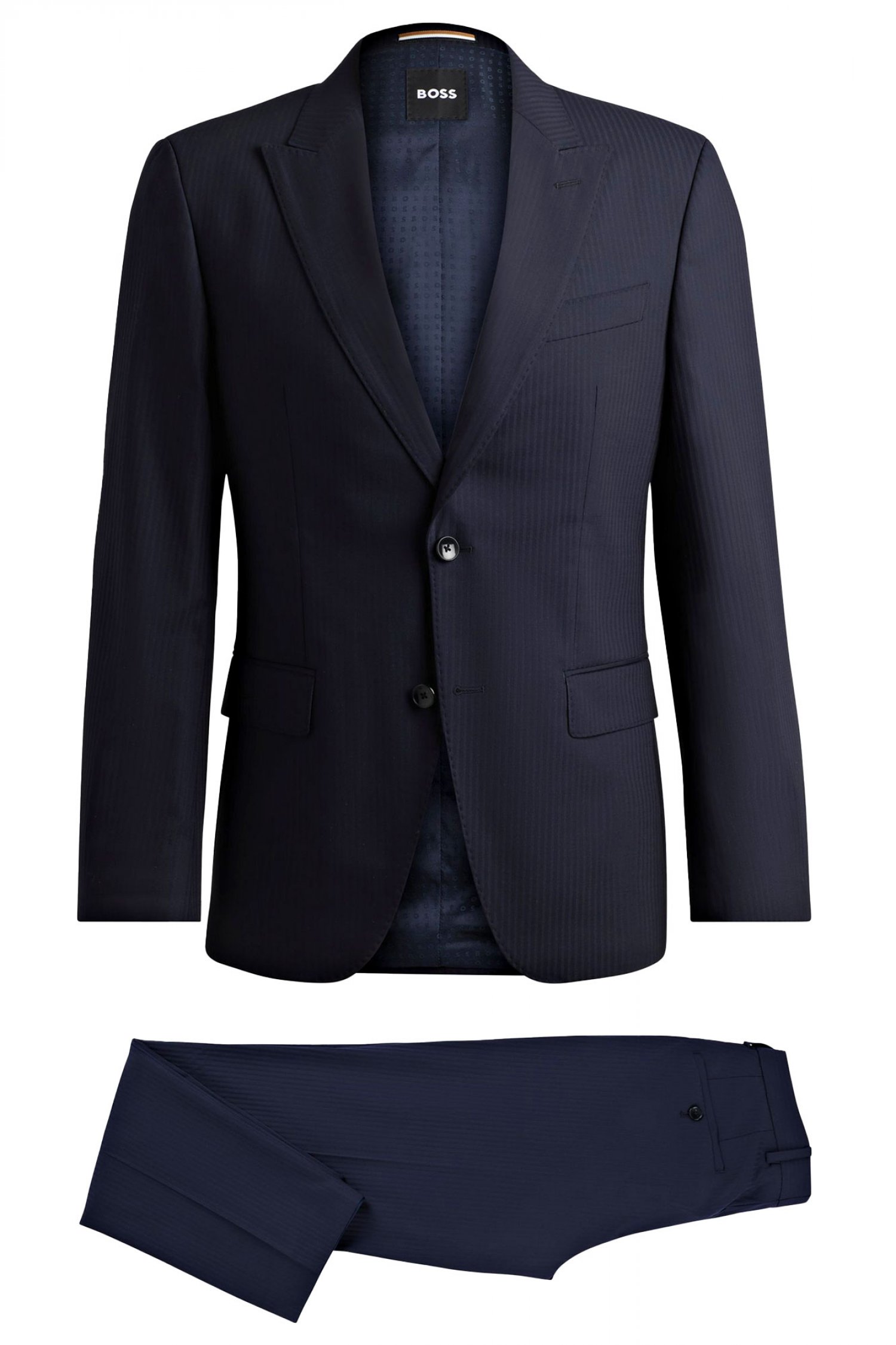 BOSS ΚΟΣΤΟΥΜΙ ΡΙΓΕ SLIM FIT GUABELLO 1815 STRETCH TAILORING H-HUGE-2PCSPEAK-242 ΜΠΛΕ