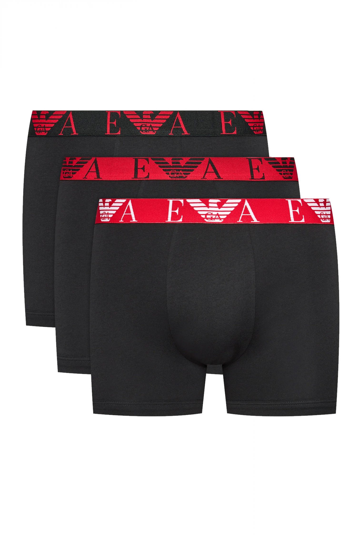 EMPORIO ARMANI ΕΣΩΡΟΥΧΑ 3PACK TRUNK COTTON STRETCH ΜΑΥΡΟ-ΚΟΚΚΙΝΟ