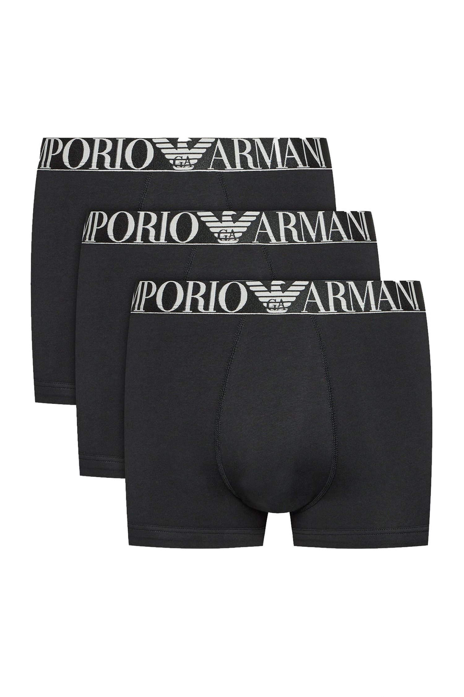 EMPORIO ARMANI ΕΣΩΡΟΥΧΑ 3PACK TRUNK COTTON STRETCH ΜΑΥΡΟ