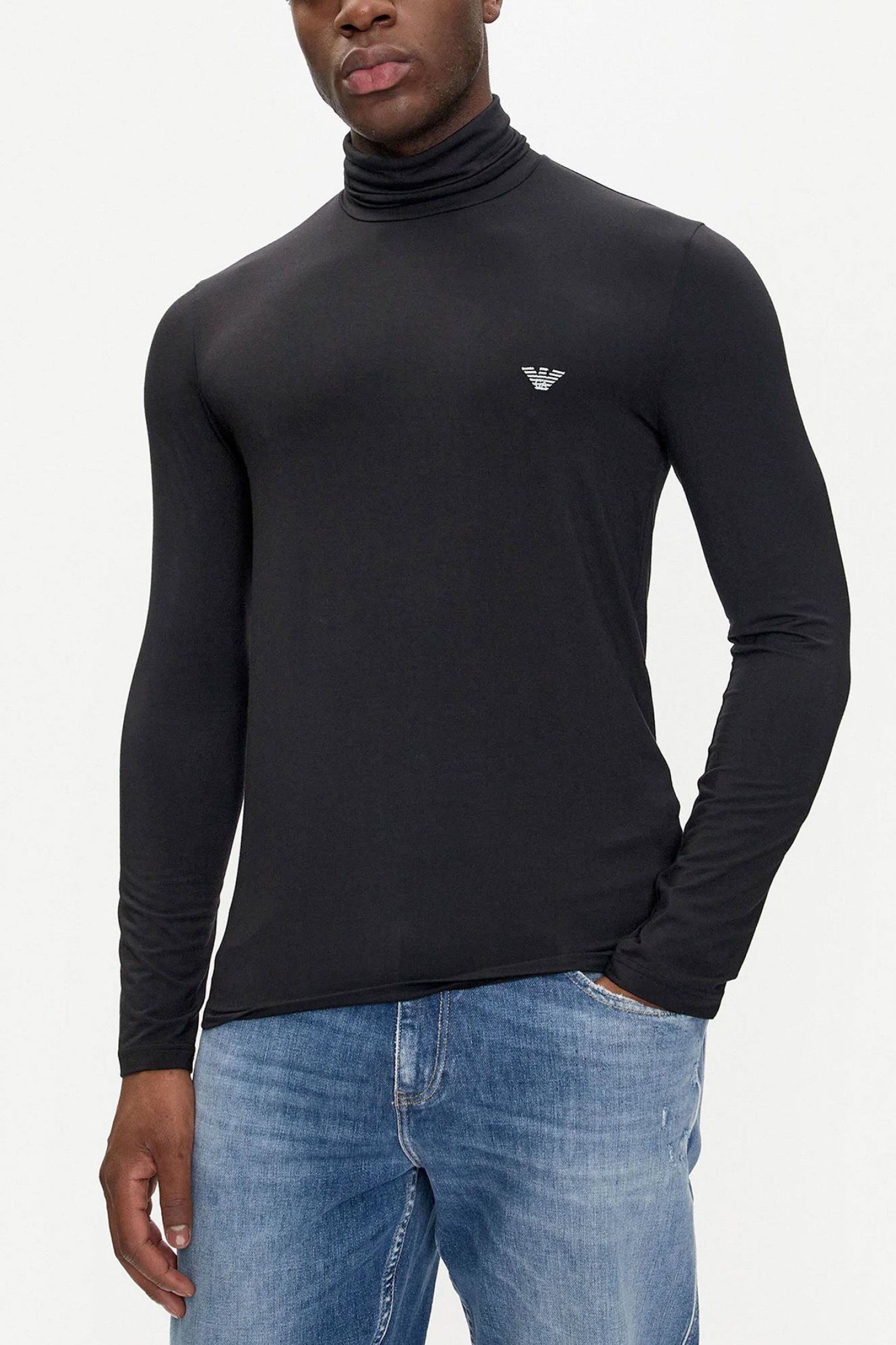 EMPORIO ARMANI T-SHIRT TURTLENECK ΕΣΩΡΟΥΧΟ LOGO ΜΑΥΡΟ