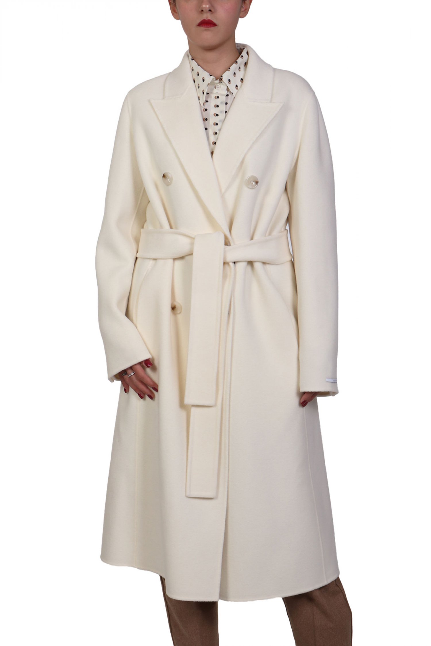 MARELLA MARELLA 1 ΠΑΛΤΟ ZAMBIA ΜΑΛΛΙΝΟ ΜΑΚΡΥ ΣΤΑΥΡΩΤΟ ΕΚΡΟΥ