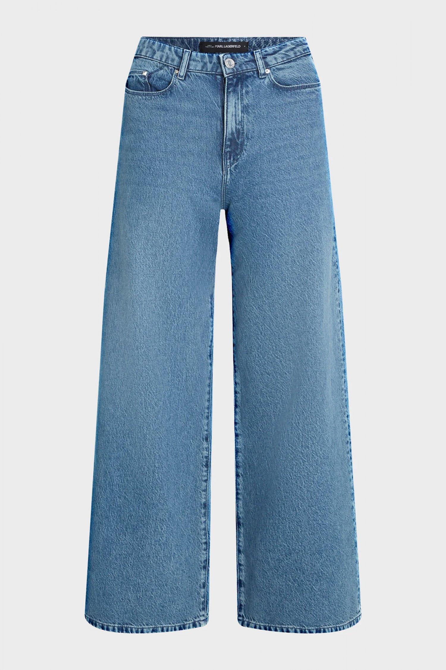 KARL LAGERFELD ΠΑΝΤΕΛΟΝΙ JEANS WIDE LEG ΚΕΝΤΗΜΕΝΟ LOGO ΜΠΛΕ