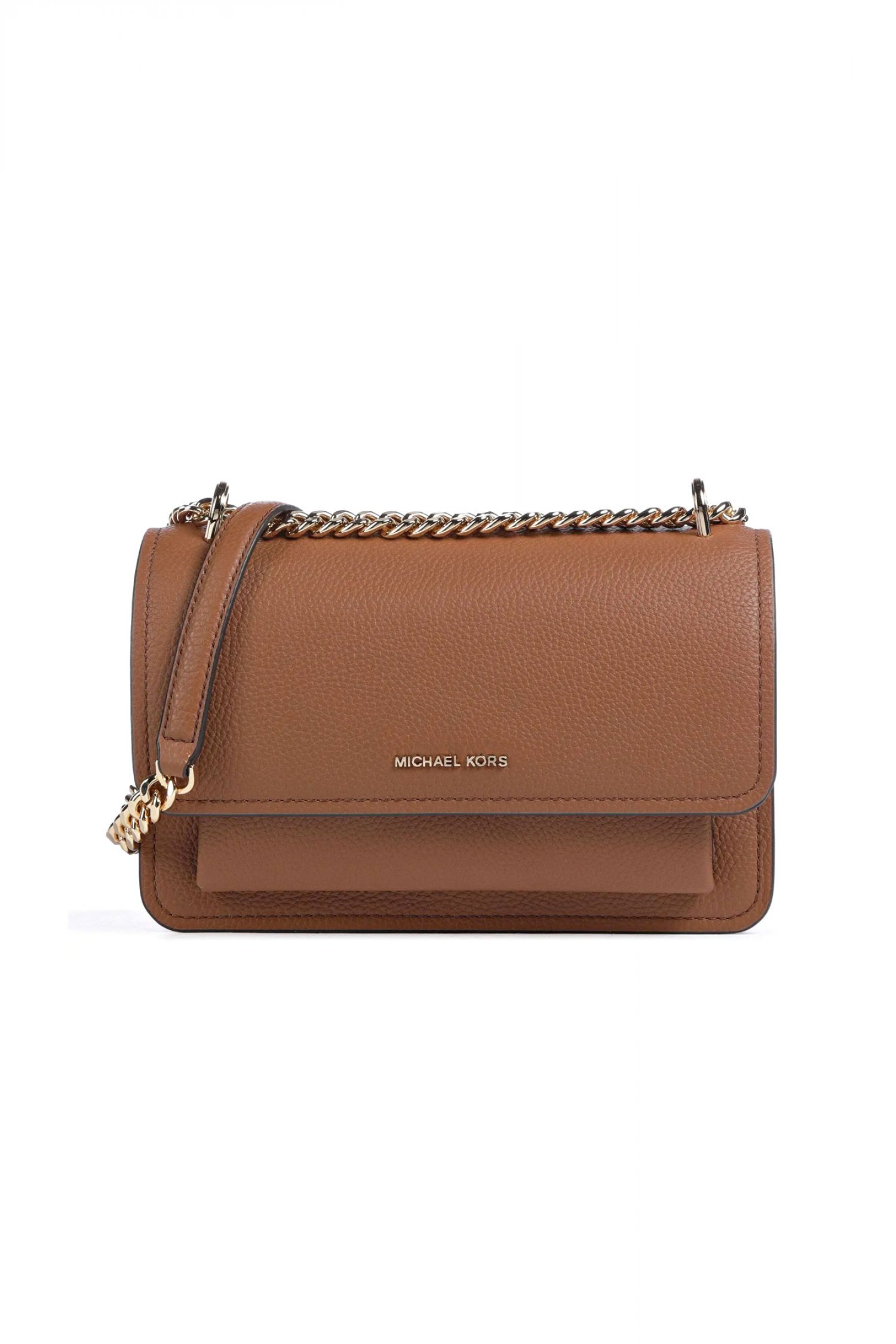 MICHAEL KORS ΤΣΑΝΤΑ CROSSBODY/ΩΜΟΥ CLAIRE AΛΥΣΙΔΑ ΜΕΤΑΛΛΙΚΟ LOGO TAMΠΑ