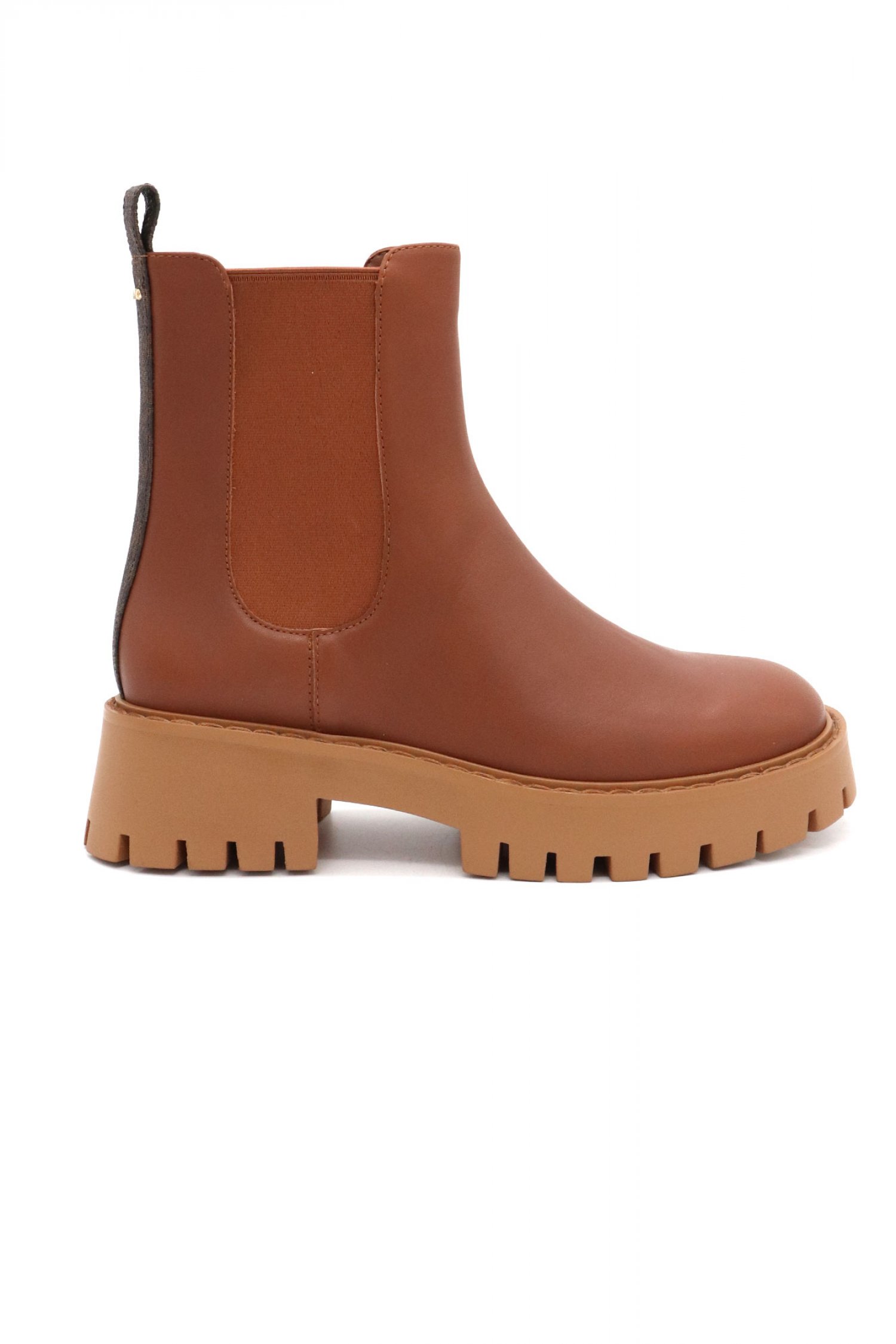 MICHAEL KORS ΠΑΠΟΥΤΣΙΑ ΜΠΟΤΑΚΙΑ ASHER FLAT BOOTIE LOGO KAΦΕ / ΤΑΜΠΑ