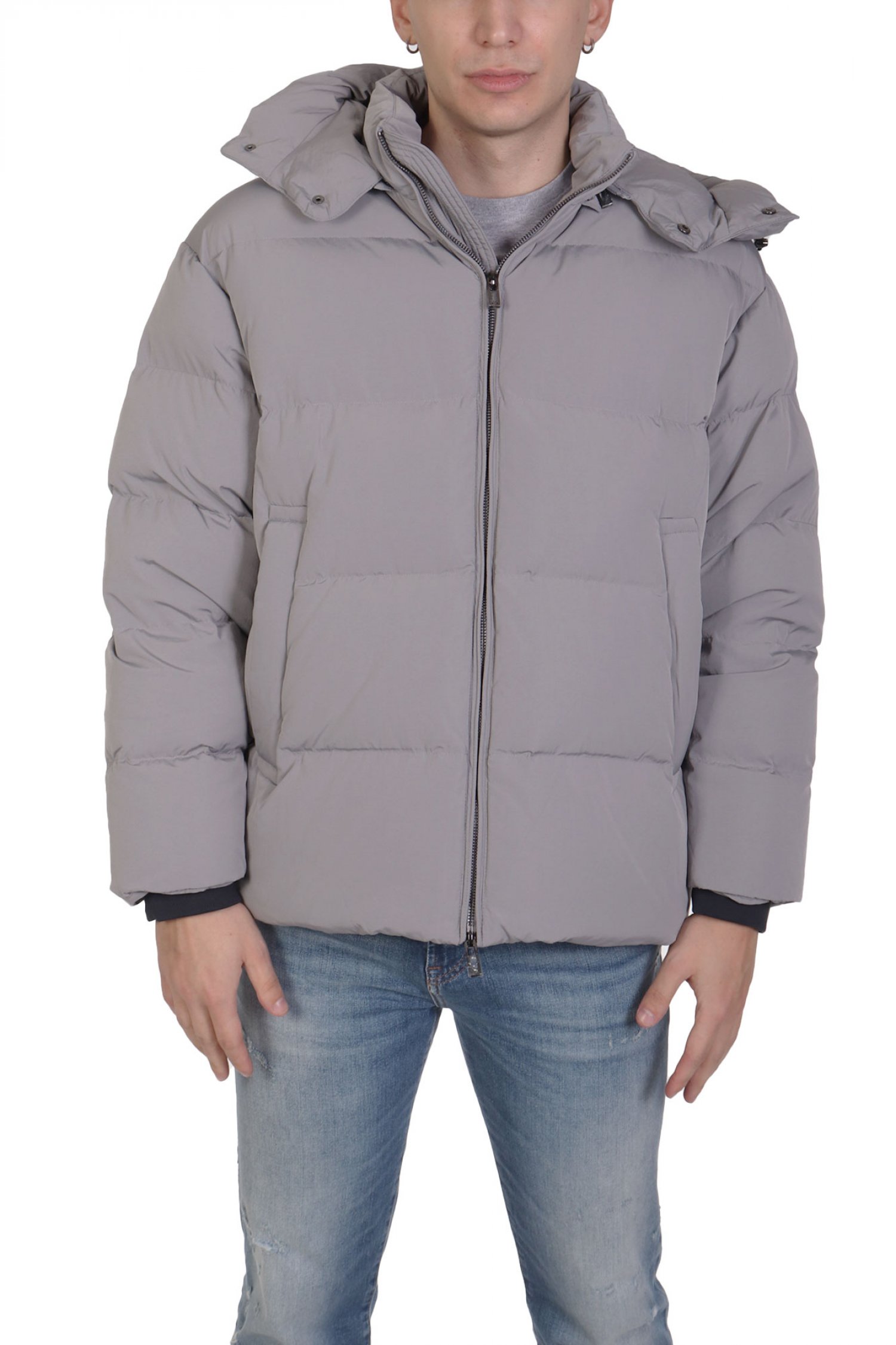 EMPORIO ARMANI ΜΠΟΥΦΑΝ ΠΟΥΠΟΥΛΟ ΑΠΟΣΠΩΜΕΝΗ ΚΟΥΚΟΥΛΑ ΓΚΡΙ