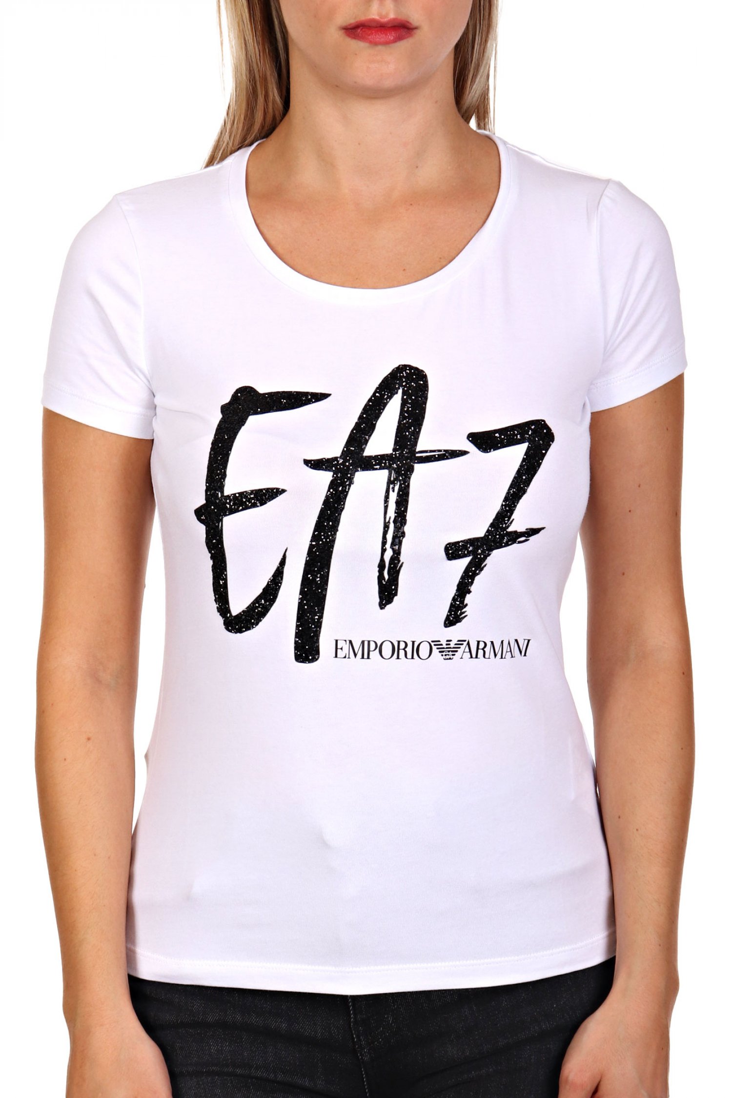 ARMANI 7 T-SHIRT LOGO ΜΑΥΡΟ / ΛΕΥΚΟ