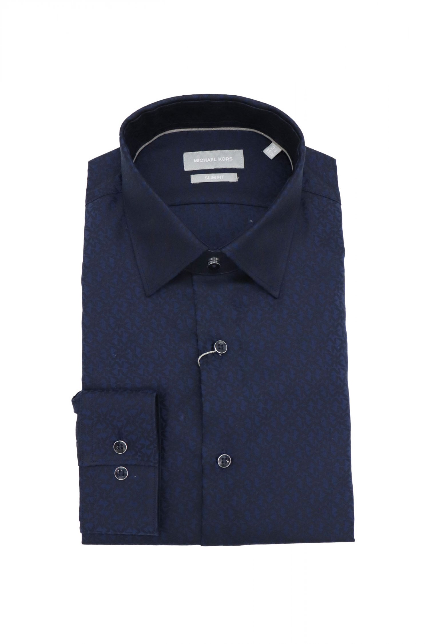 MICHAEL KORS ΠΟΥΚΑΜΙΣΟ ALL OVER LOGO ΜΠΛΕ SLIM FIT ΜΠΛΕ