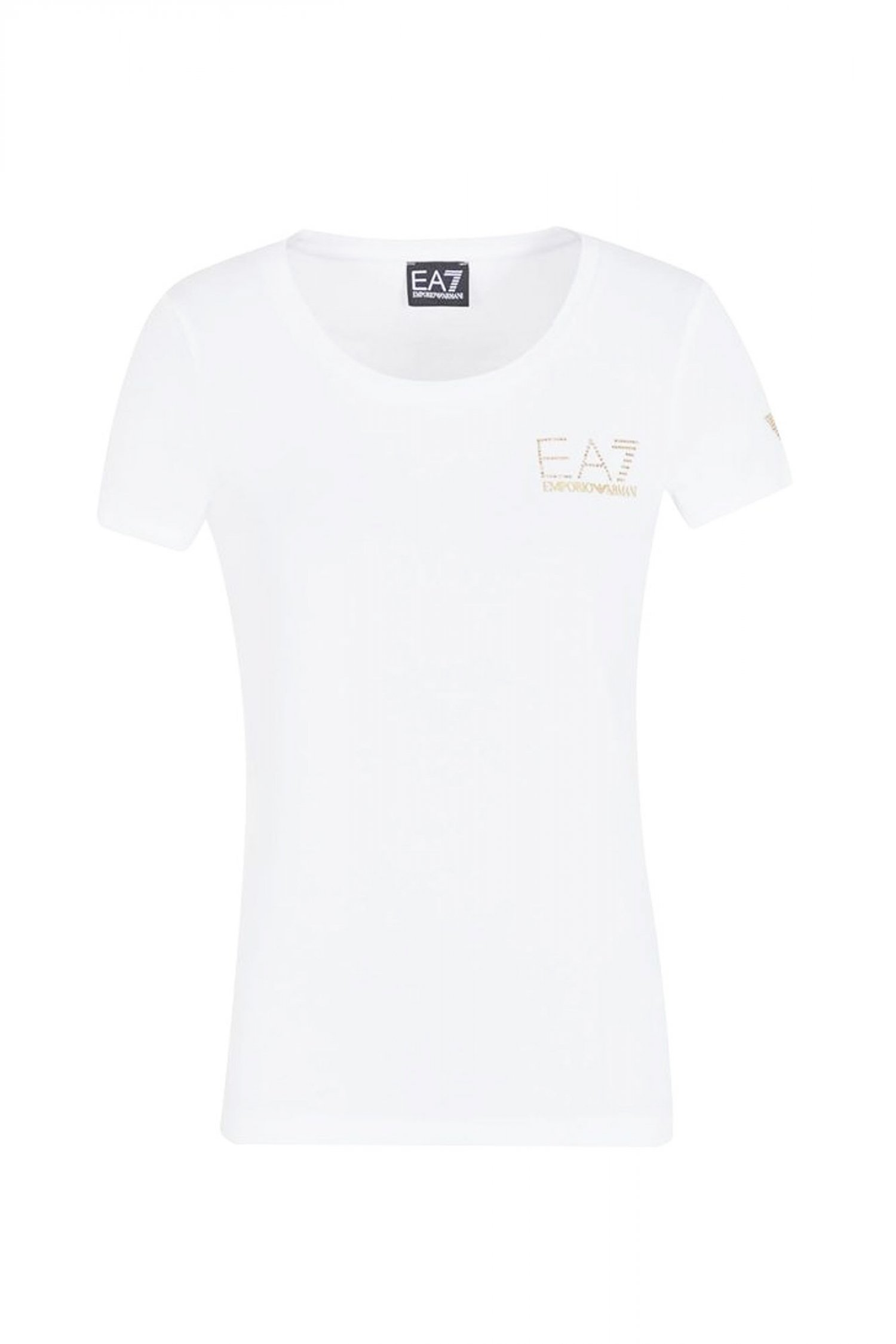 ARMANI 7 T-SHIRT ΛΑΙΜΟΚΟΨΗ LOGO ΛΕΥΚΟ