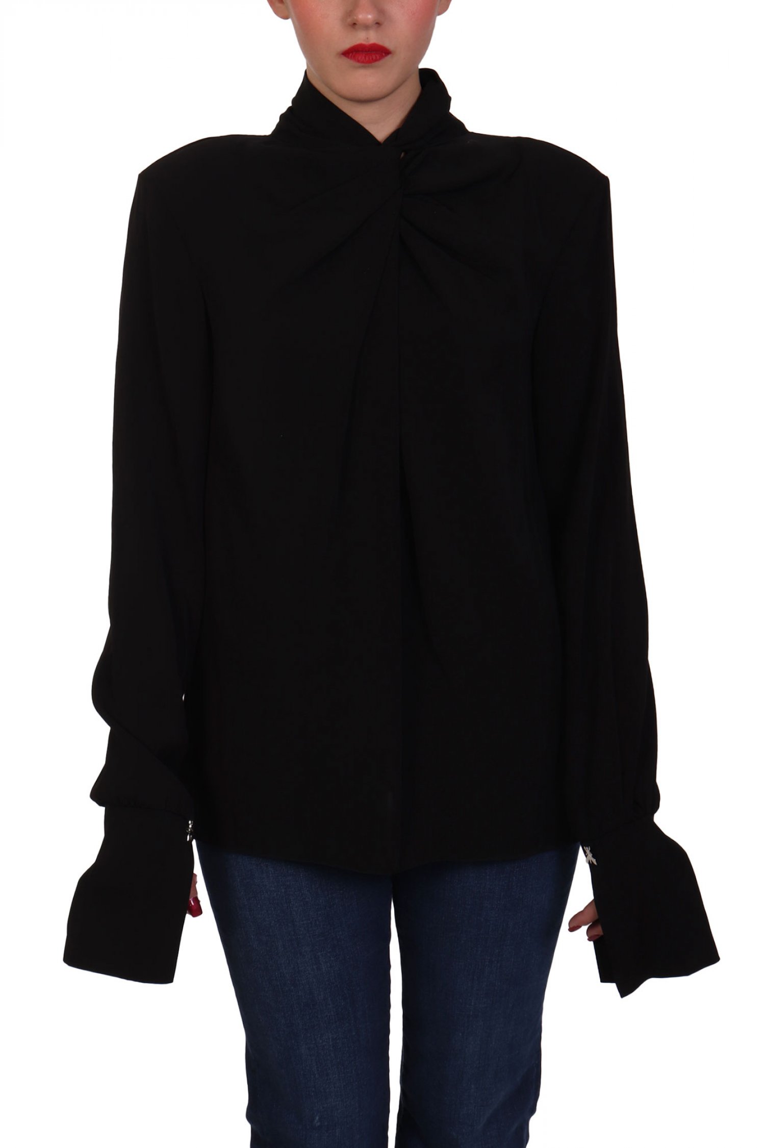 PATRIZIA PEPE ΜΠΛΟΥΖΑ ΜΑΝΣΕΤΑ ΜΑΥΡΟ