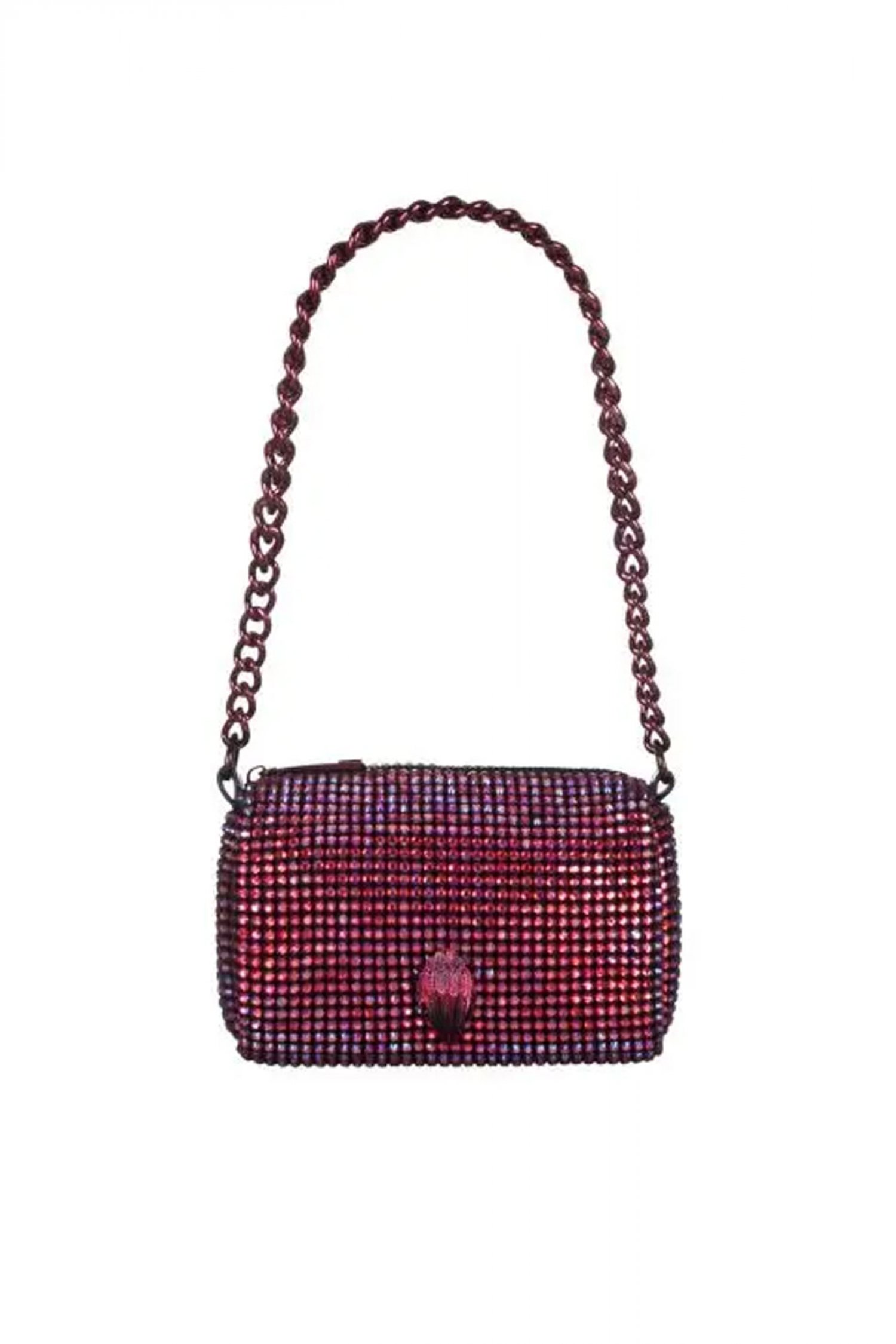 KURT GEIGER ΤΣΑΝΤΑKI ΩΜΟΥ PARTY POUCHETTE AΛΥΣΙΔΑ ΜΕΤΑΛΛΙΚΑ ΣΤΡΑΣ LOGO ΠΟΛΥΧΡΩΜΟ