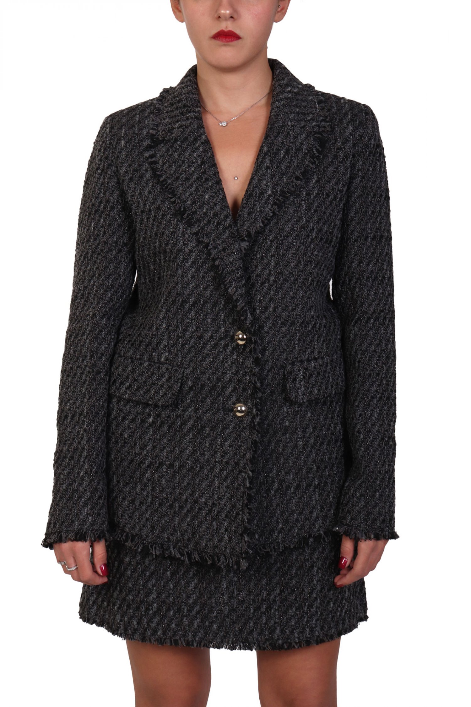 MARELLA EMME ΣΑΚΑΚΙ MARIO ΠΛΕΚΤΟ ΞΕΦΤΙΑ GLITTER ΣΚΟΥΡΟ ΓΚΡΙ