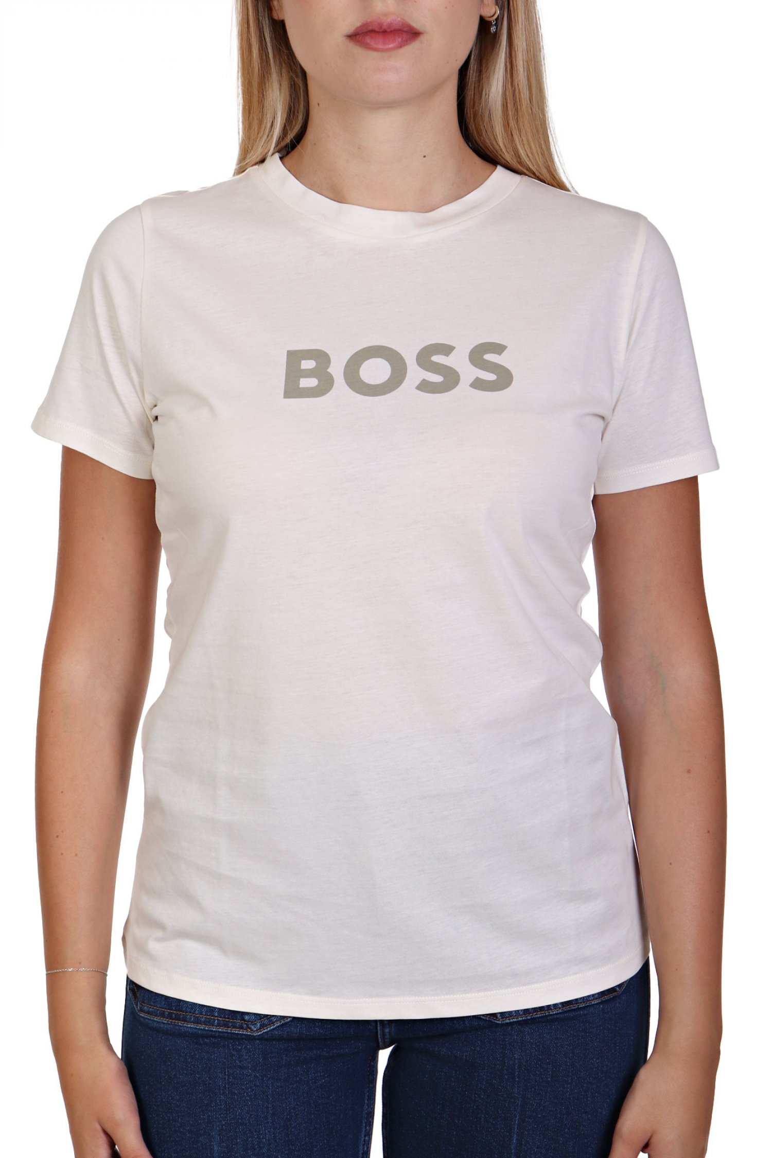 BOSS ORANGE T-SHIRT C_ELOGO_5 LOGO ΓΚΡΙ / ΕΚΡΟΥ