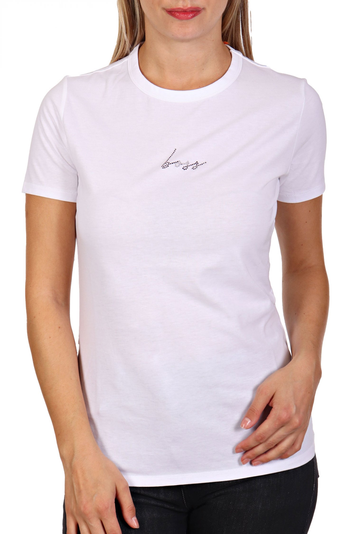 BOSS ORANGE T-SHIRT C_ELOGO_CRYSTAL LOGO ΛΕΥΚΟ