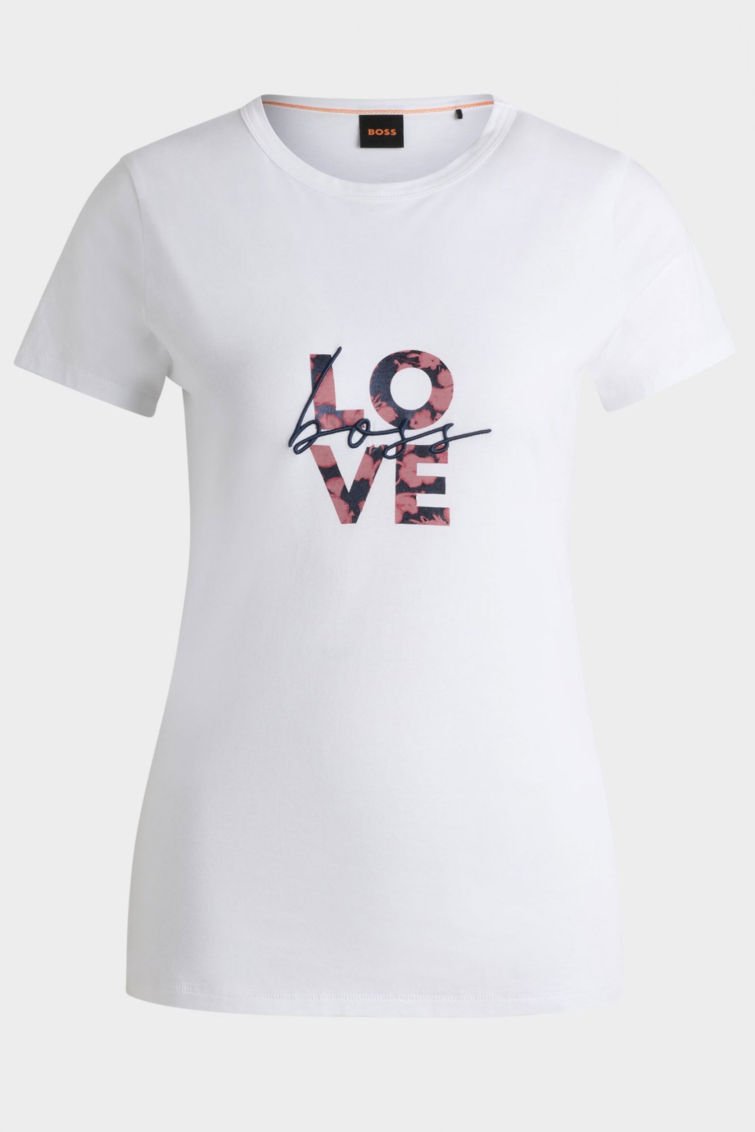 BOSS ORANGE T-SHIRT C_ELOGO_PRINT18 LOGO ΚΕΝΤΗΜΑ /ΤΥΠΩΜΑ ΛΕΥΚΟ