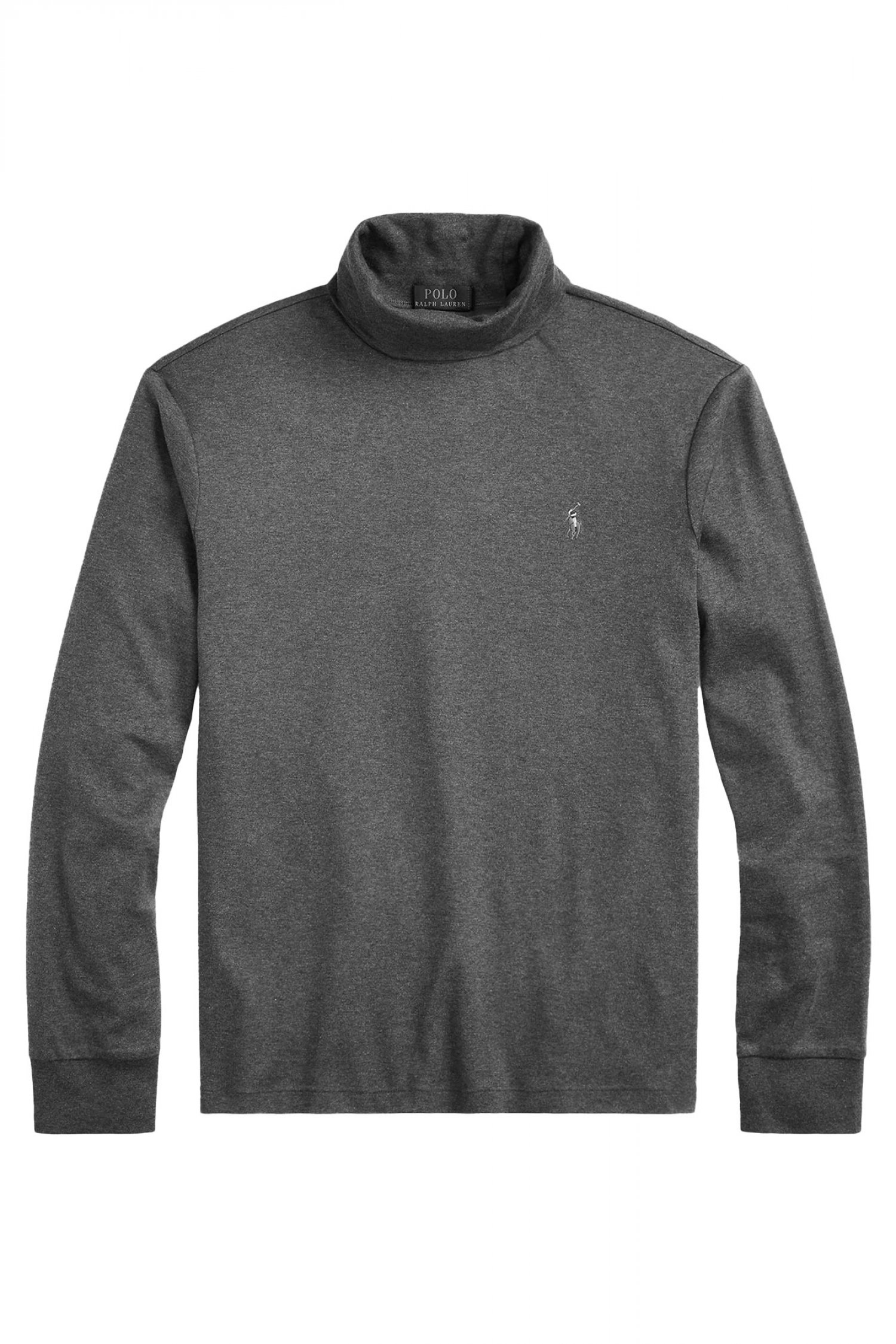 RALPH LAUREN T-SHIRT ROLLNECK LOGO ΓΚΡΙ