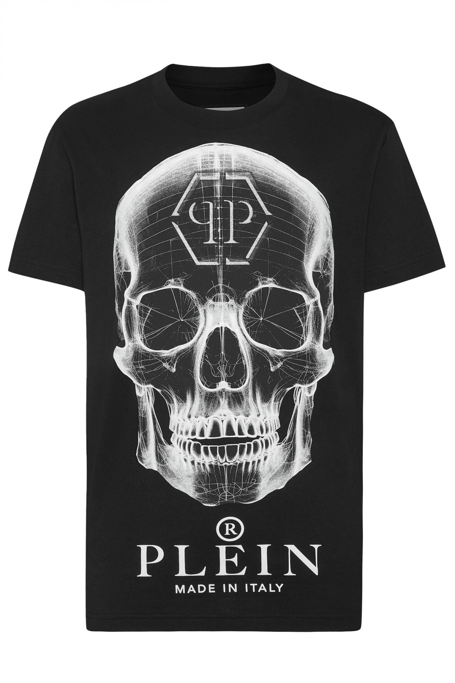 PHILIPP PLEIN T-SHIRT ROUND NECK SS SKULL ΜΑΥΡΟ