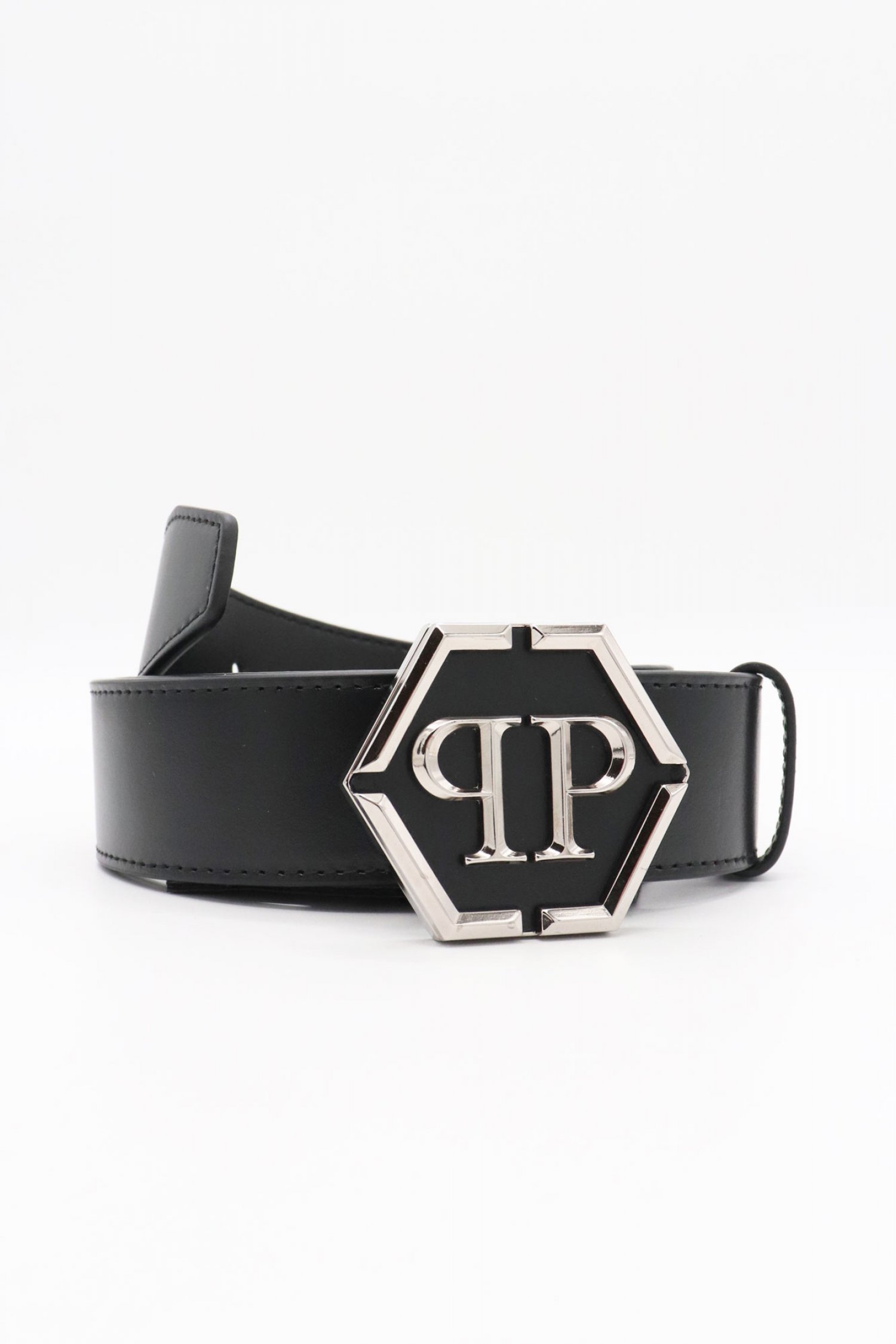 PHILIPP PLEIN ΖΩΝΗ HEXAGON LOGO ΜΑΥΡΟ