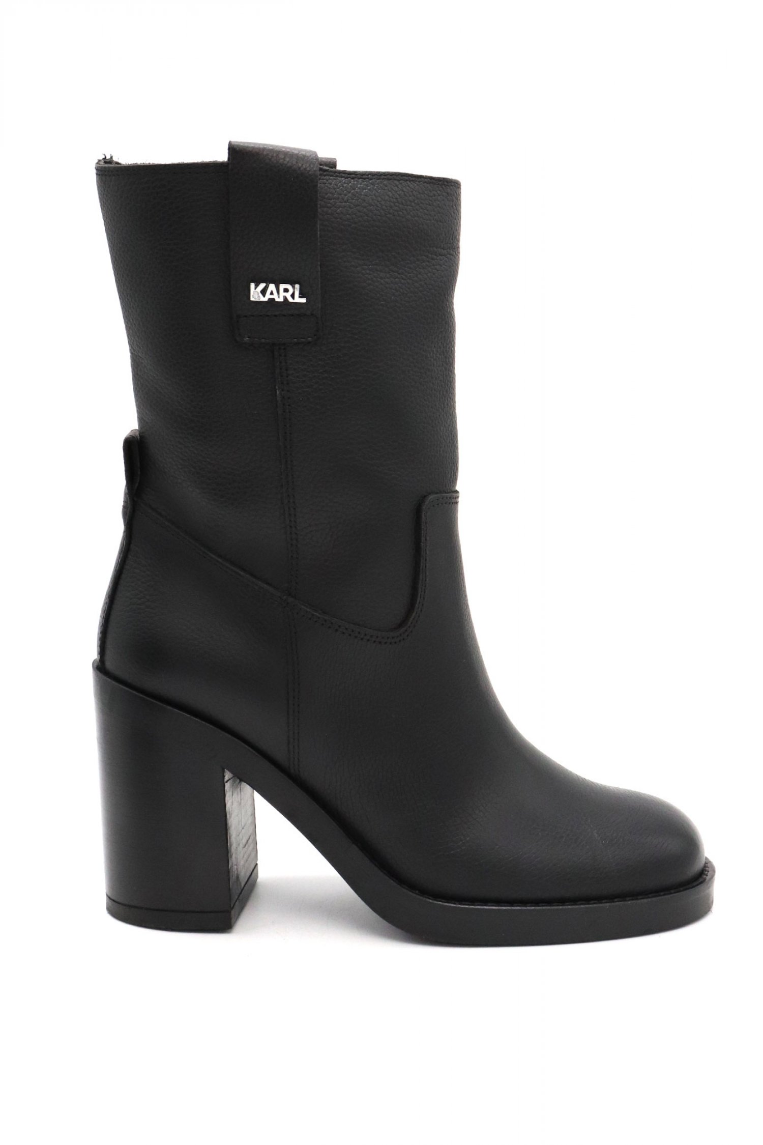 KARL LAGERFELD ΠΑΠΟΥΤΣΙΑ BROOKLYN HI MID LEG BOOT LOGO ΜΑΥΡΟ