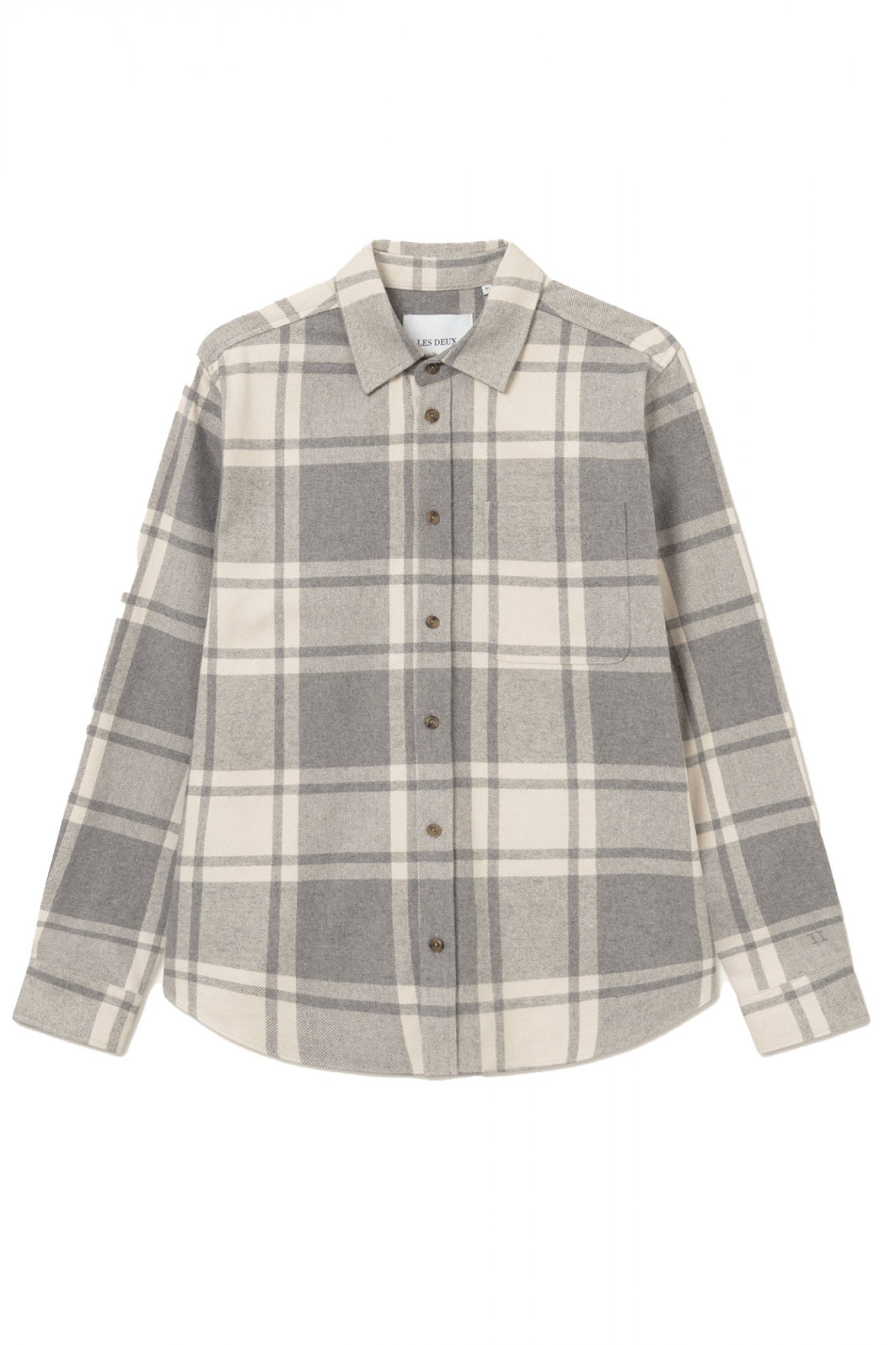 LES DEUX ΠΟΥΚΑΜΙΣΟ JEREMY FLANNEL ΓΚΡΙ-ΜΠΕΖ