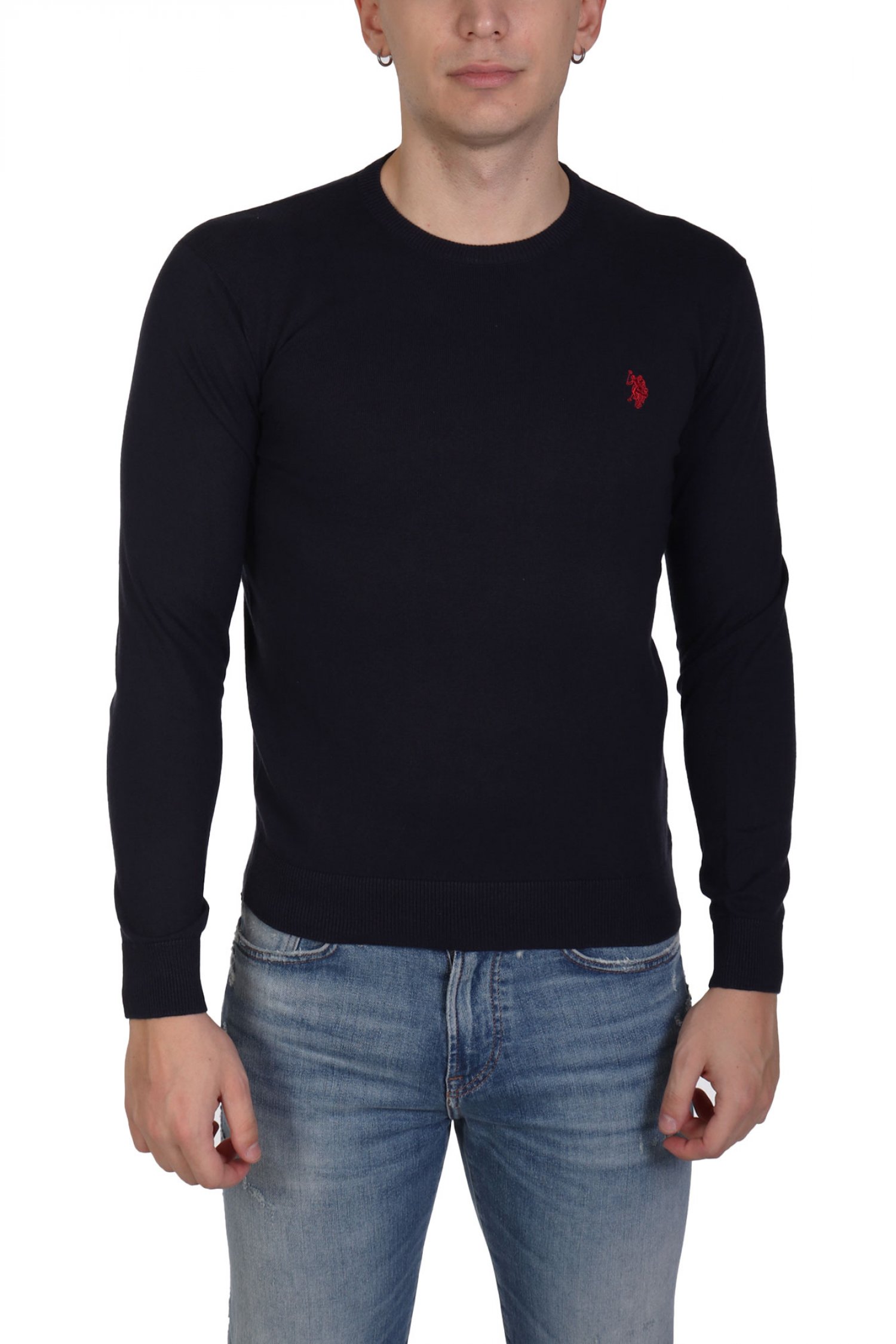U.S.POLO ASSN ΠΛΕΚΤΟ CREW NECK LOGO LEON ΜΠΛΕ