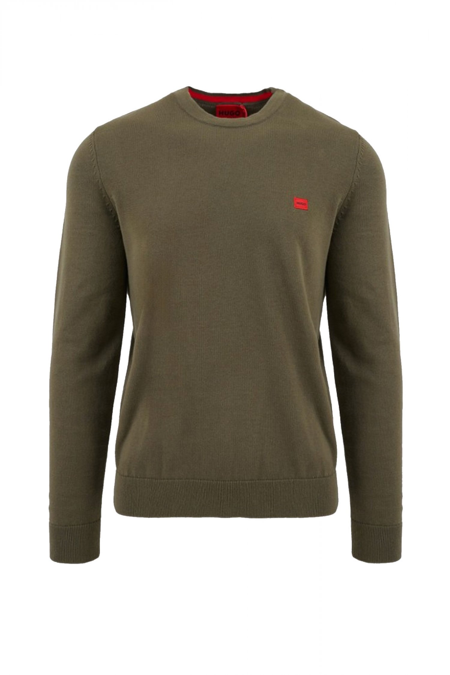 HUGO ΠΛΕΚΤΟ CREWNECK SAN CASSIUS-C1 LOGO XAKI