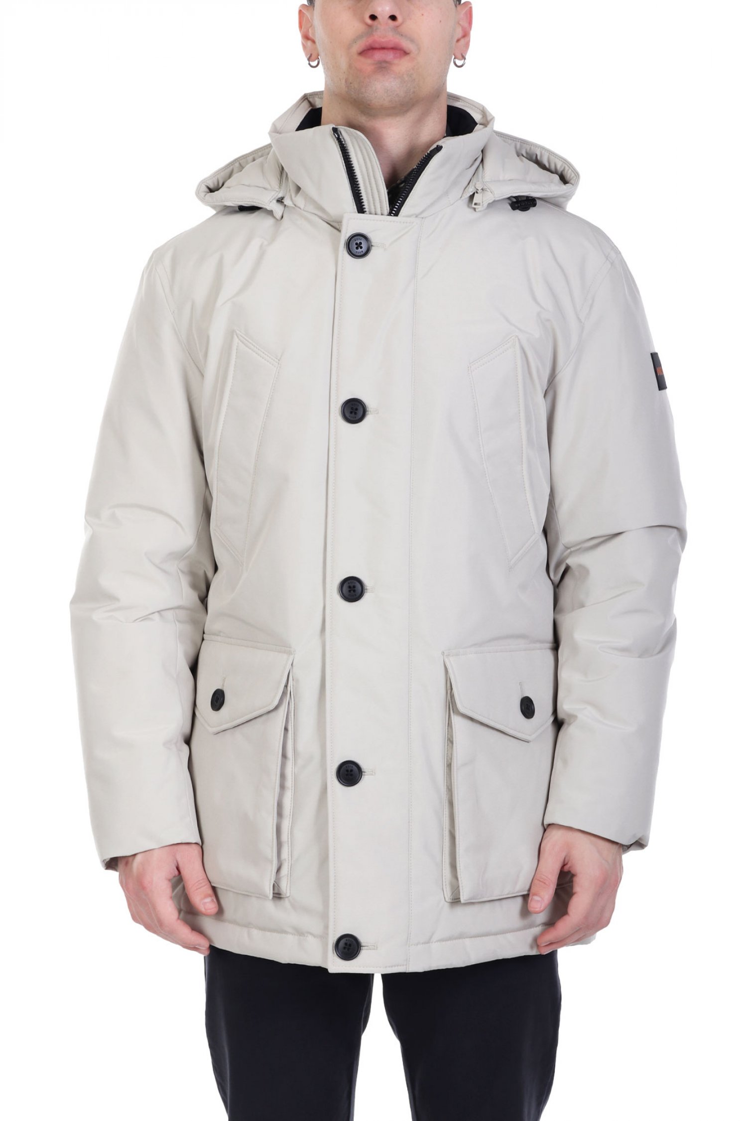 BOSS CASUAL ΜΠΟΥΦΑΝ JACKET ΑΠΟΣΠΩΜΕΝΗ ΚΟΥΚΟΥΛΑ OSIASS ΜΠΕΖ