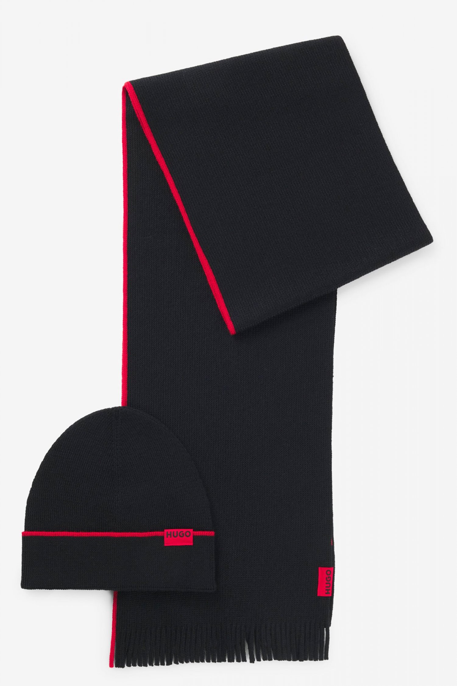 HUGO ΣΕΤ ΚΑΣΚΩΛ ΣΚΟΥΦΟΣ ZASCHEL SET LOGO ΜΑΥΡΟ