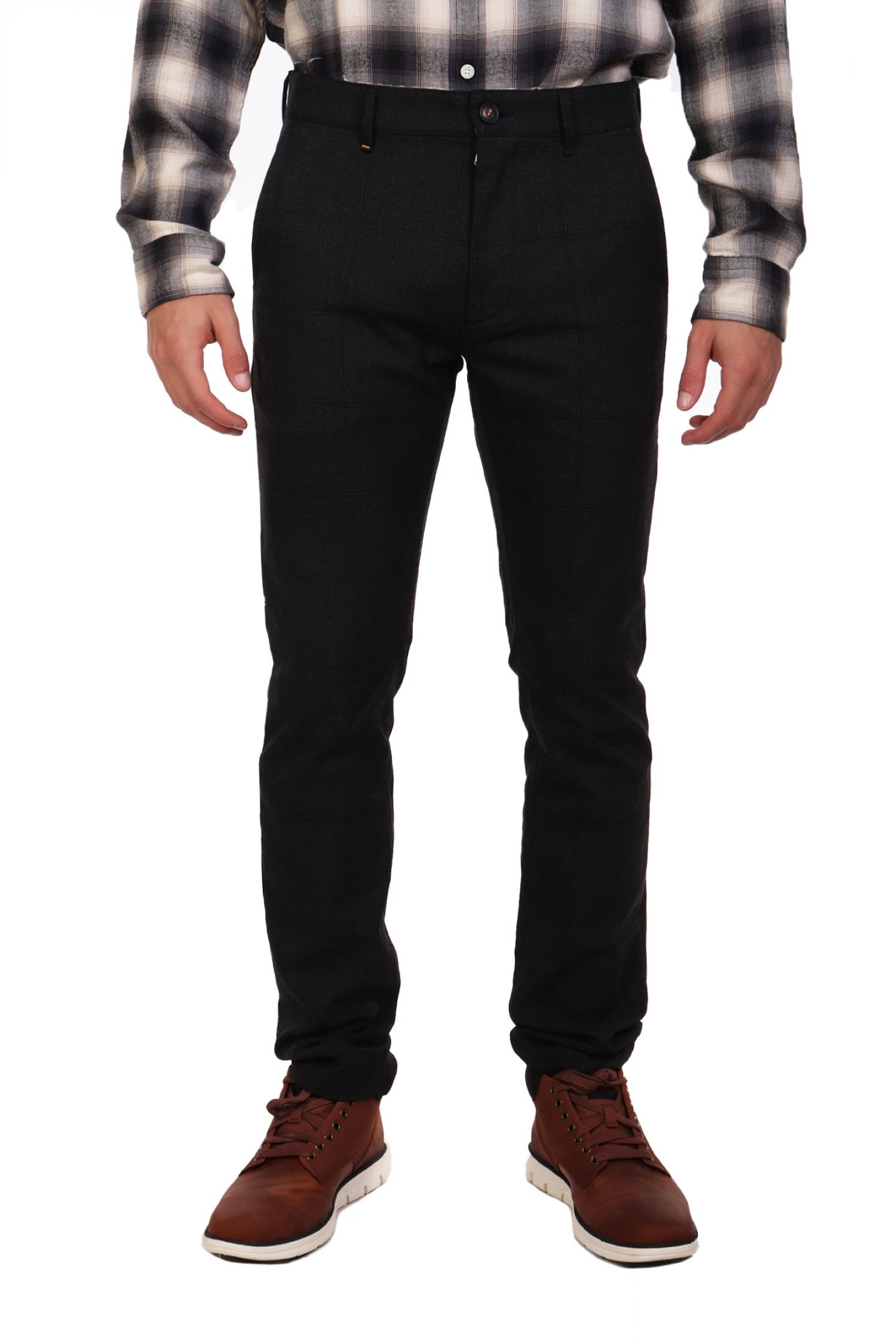 BOSS CASUAL ΠΑΝΤΕΛΟΝΙ ΚΑΡΩ CHINO SLIM FIT CHINO SLIM ΑΝΘΡΑΚΙ