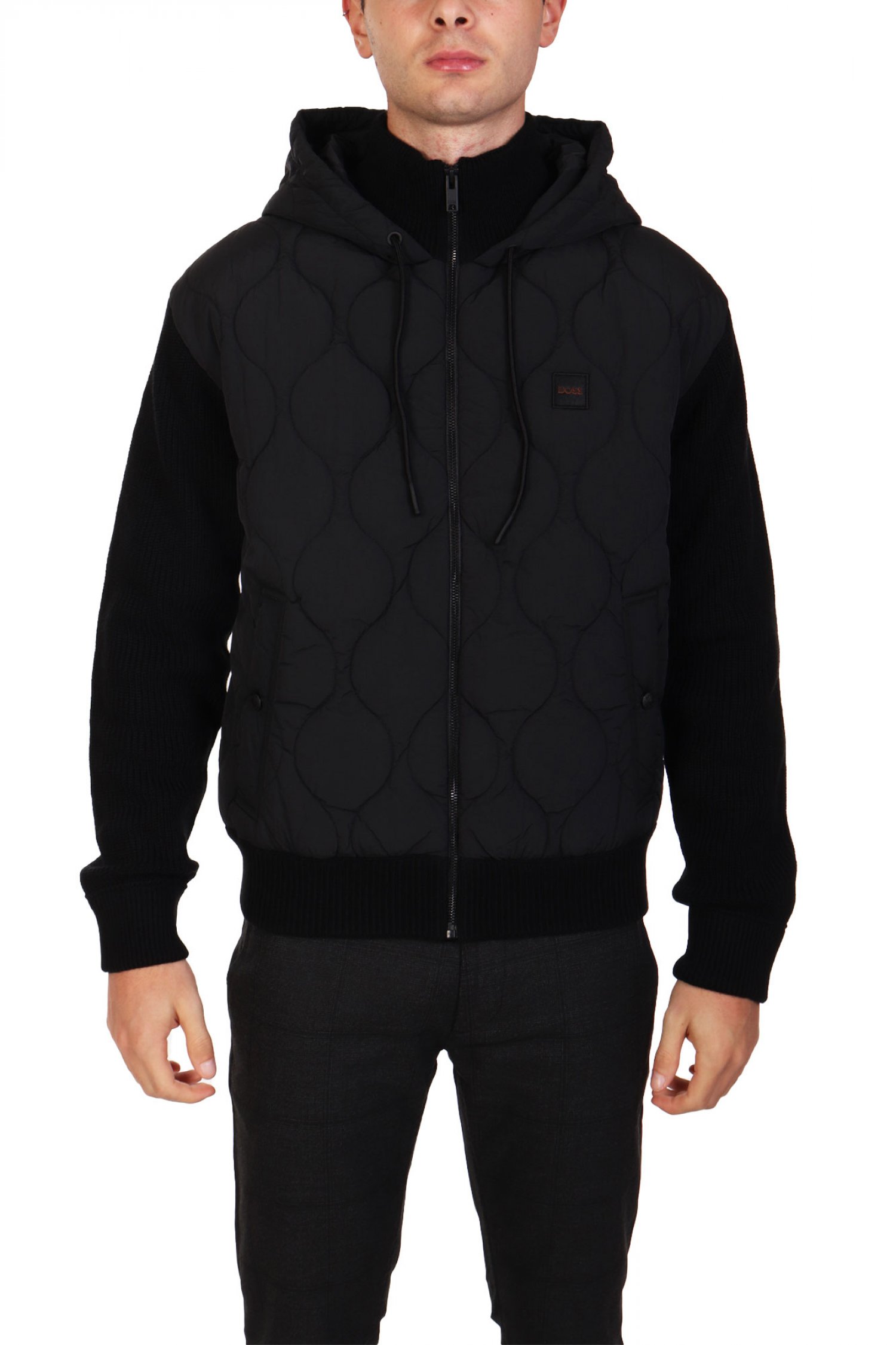 BOSS CASUAL ΜΠΟΥΦΑΝΟΖΑΚΕΤΑ HOODIE KEMINI ΜΑΥΡΟ