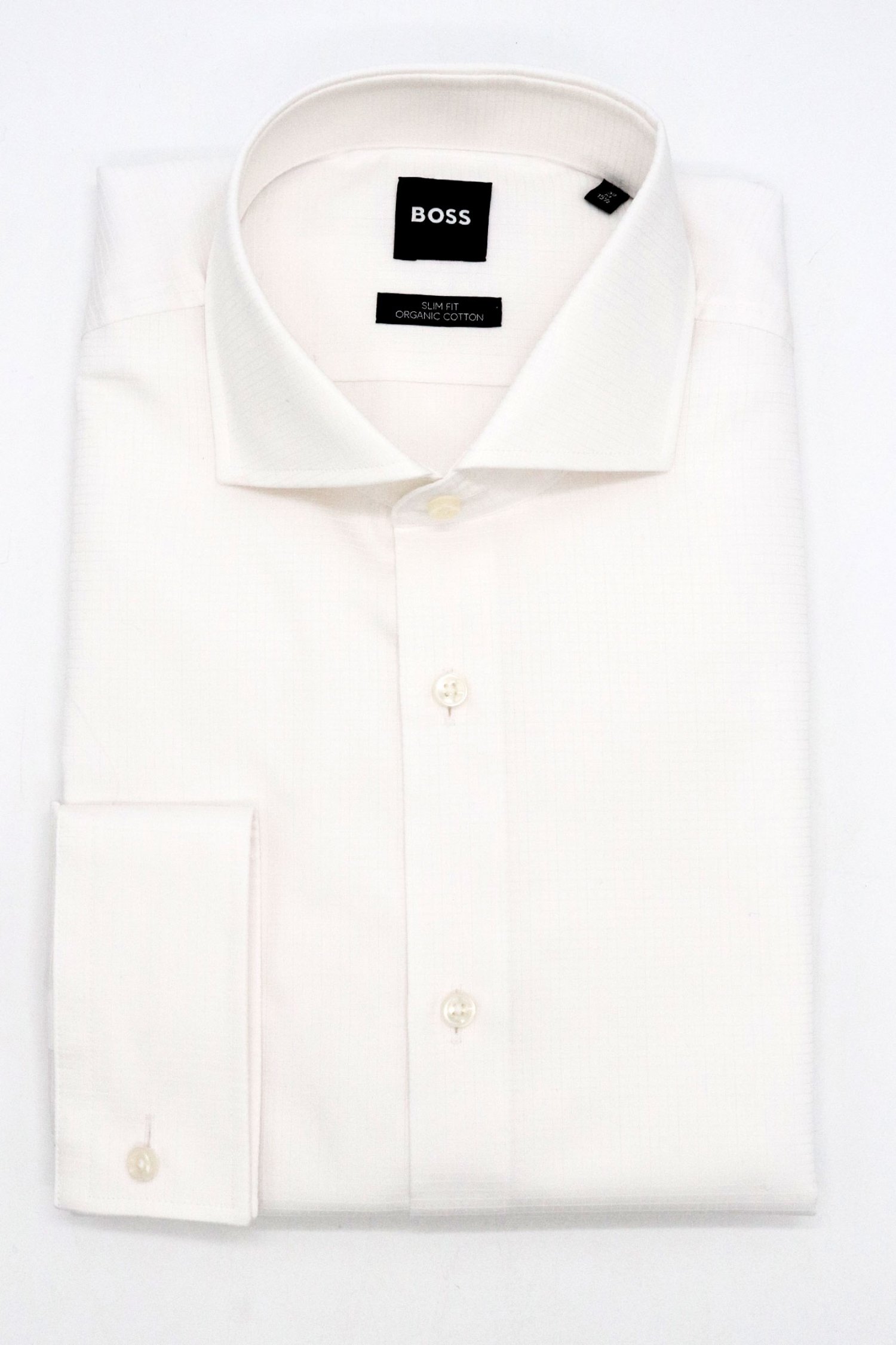 BOSS ΠΟΥΚΑΜΙΣΟ SLIM FIT ΜΑΝΙΚΕΤΟΚΟΥΜΠΟ H-Hank-Spread-CV-244 ΛΕΥΚΟ