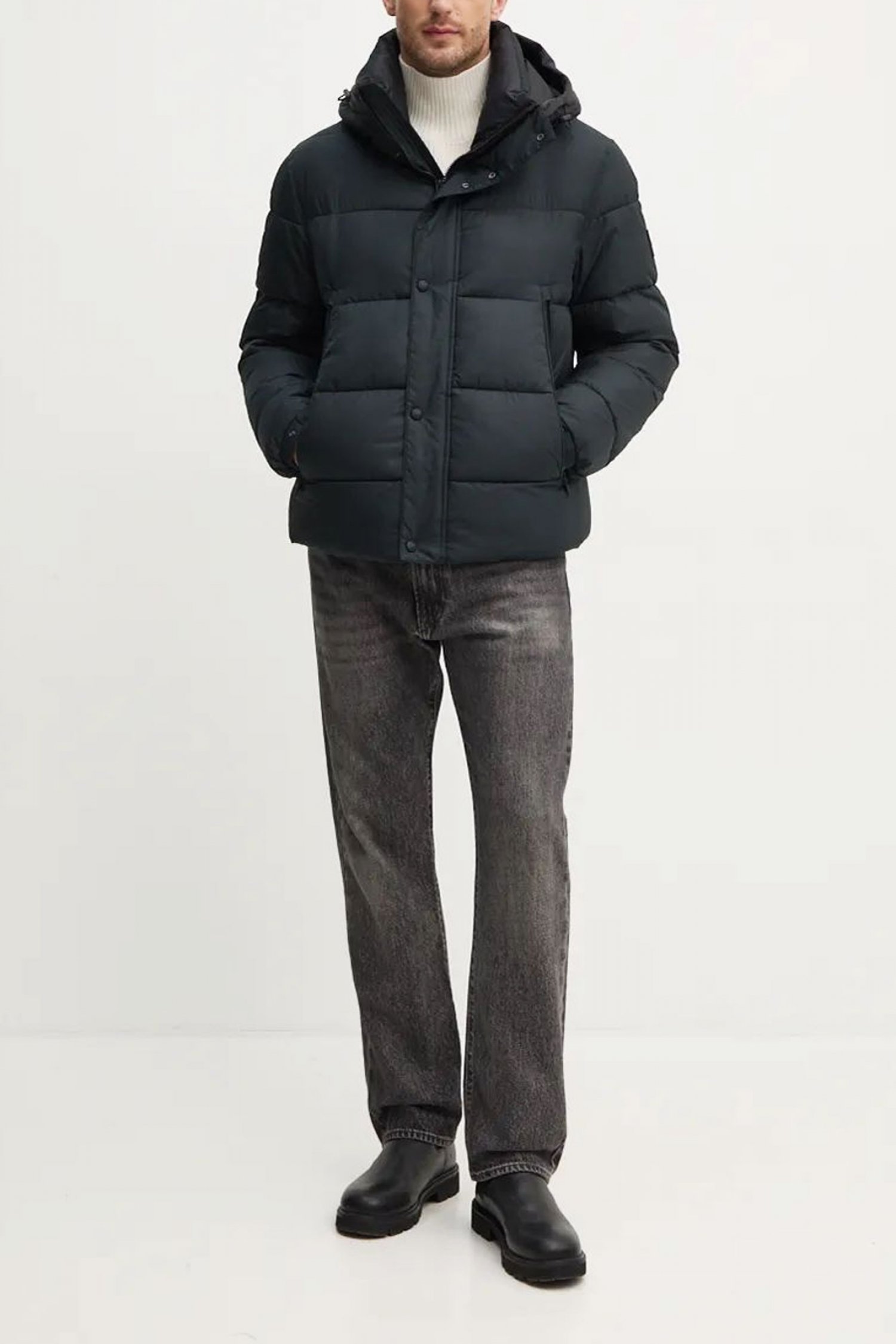 BOSS CASUAL ΜΠΟΥΦΑΝ PUFFER ΚΟΥΚΟΥΛΑ OMARIS ΜΑΥΡΟ