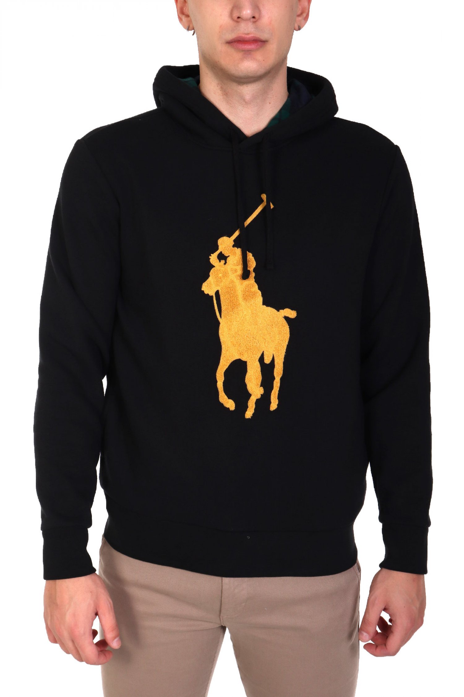 RALPH LAUREN ΦΟΥΤΕΡ HOODIE BIG PONY LOGO ΜΑΥΡΟ