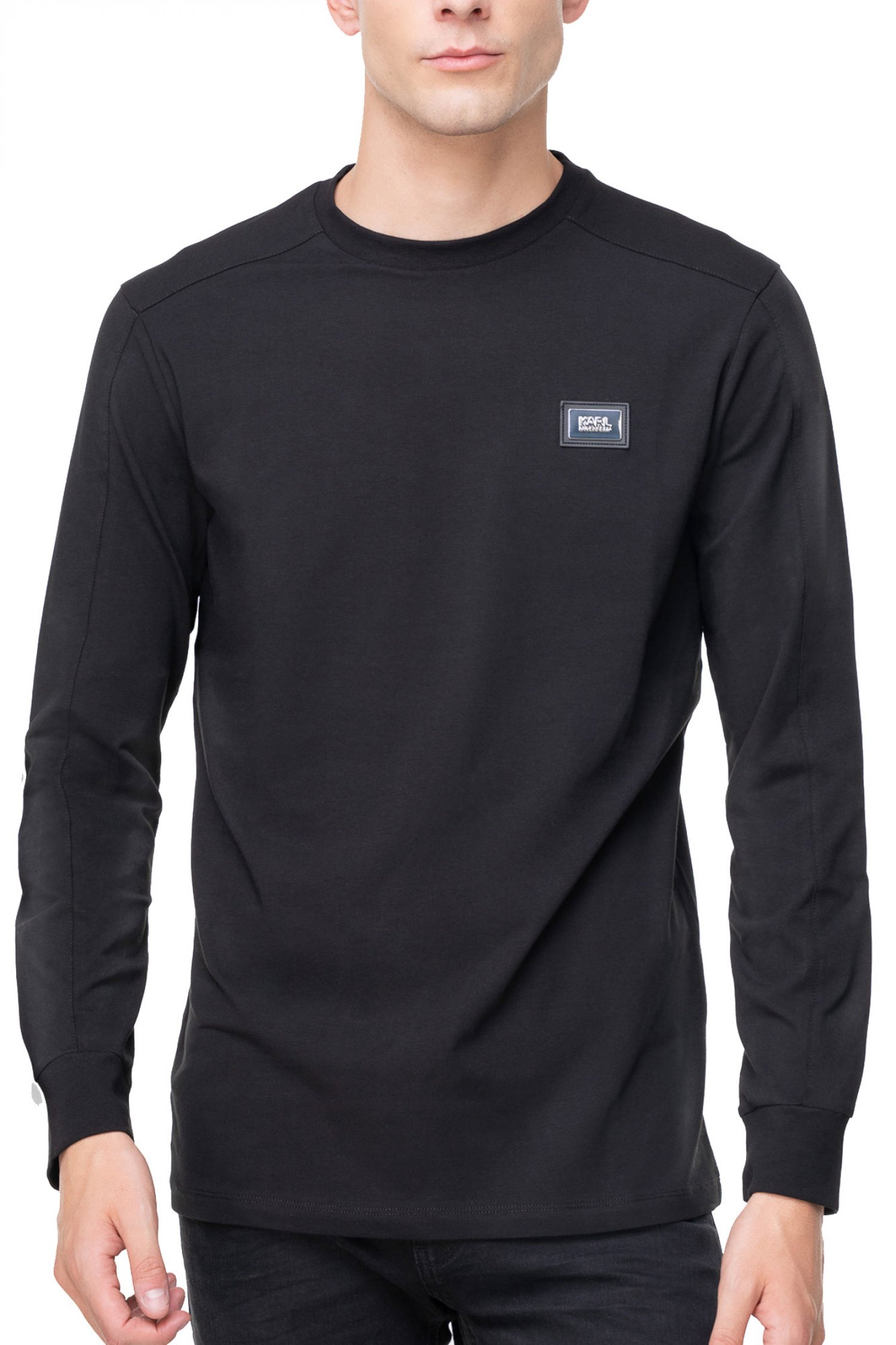 KARL LAGERFELD KARL LAGERFELD T-SHIRT LOGO ΜΑΥΡΟ