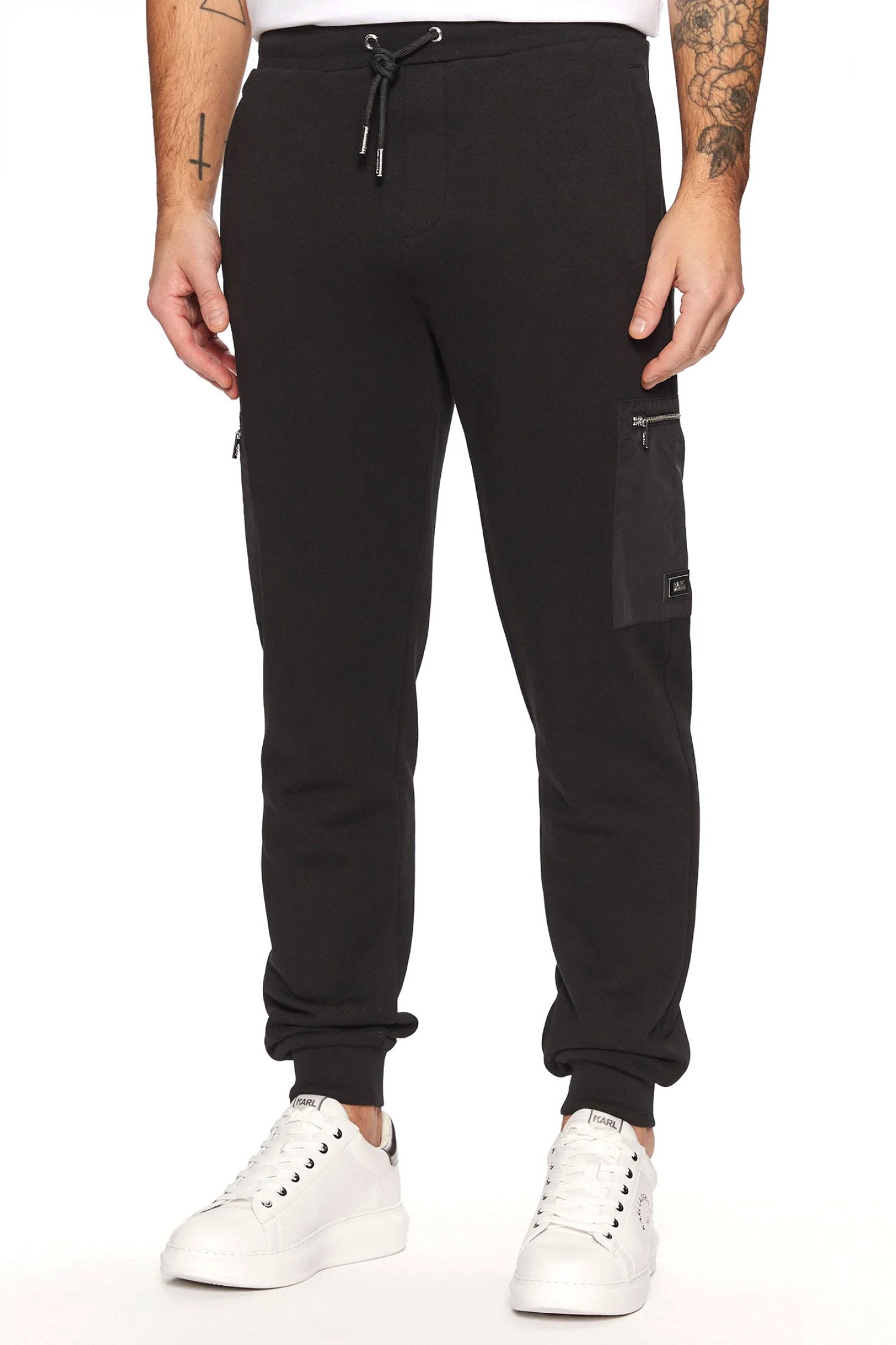 KARL LAGERFELD ΠΑΝΤΕΛΟΝΙ ΦΟΡΜΑ METALLIC LOGO ΜΑΥΡΟ