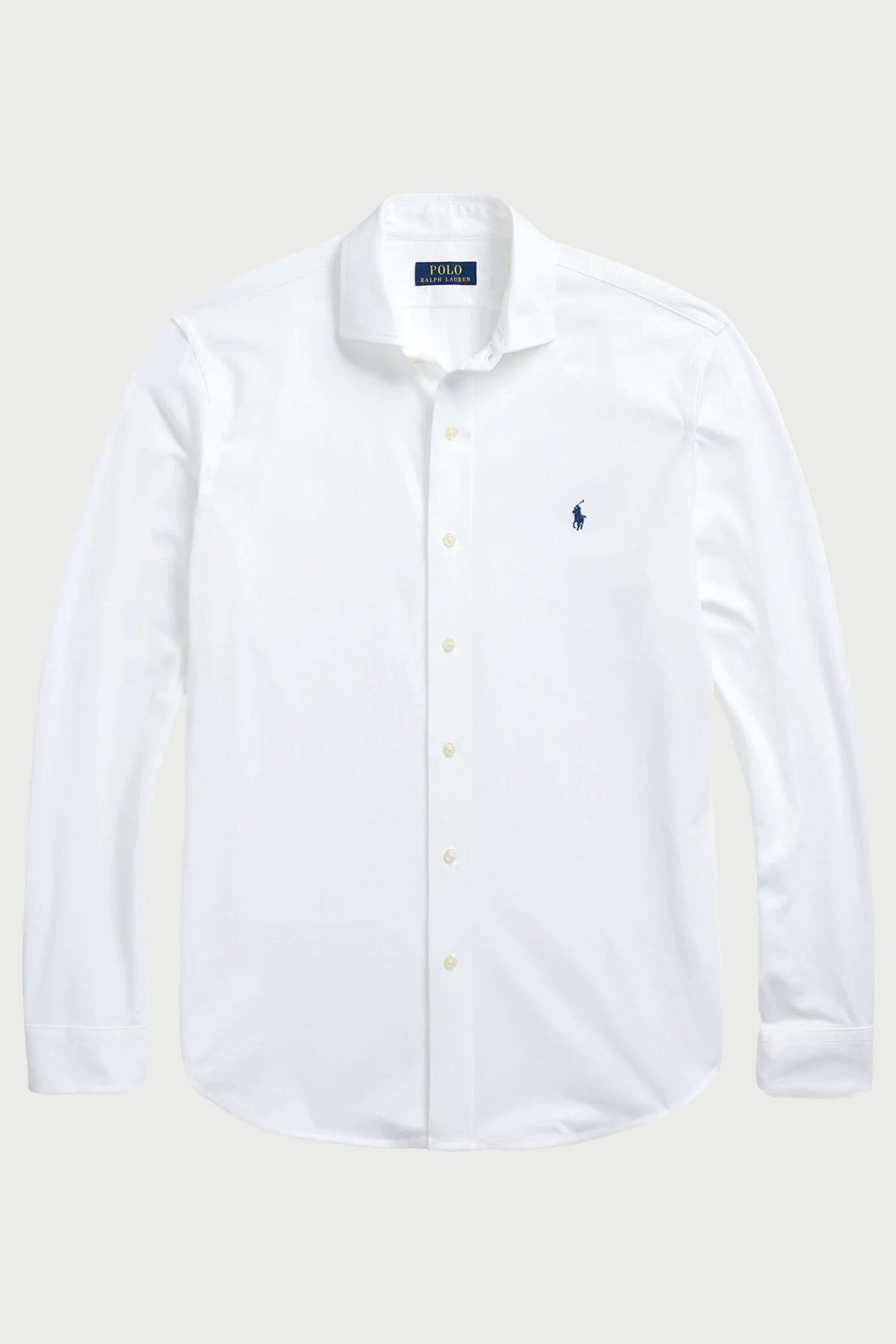 RALPH LAUREN ΠΟΥΚΑΜΙΣΟ JERSEY KNIT OXFORD LOGO ΛΕΥΚΟ