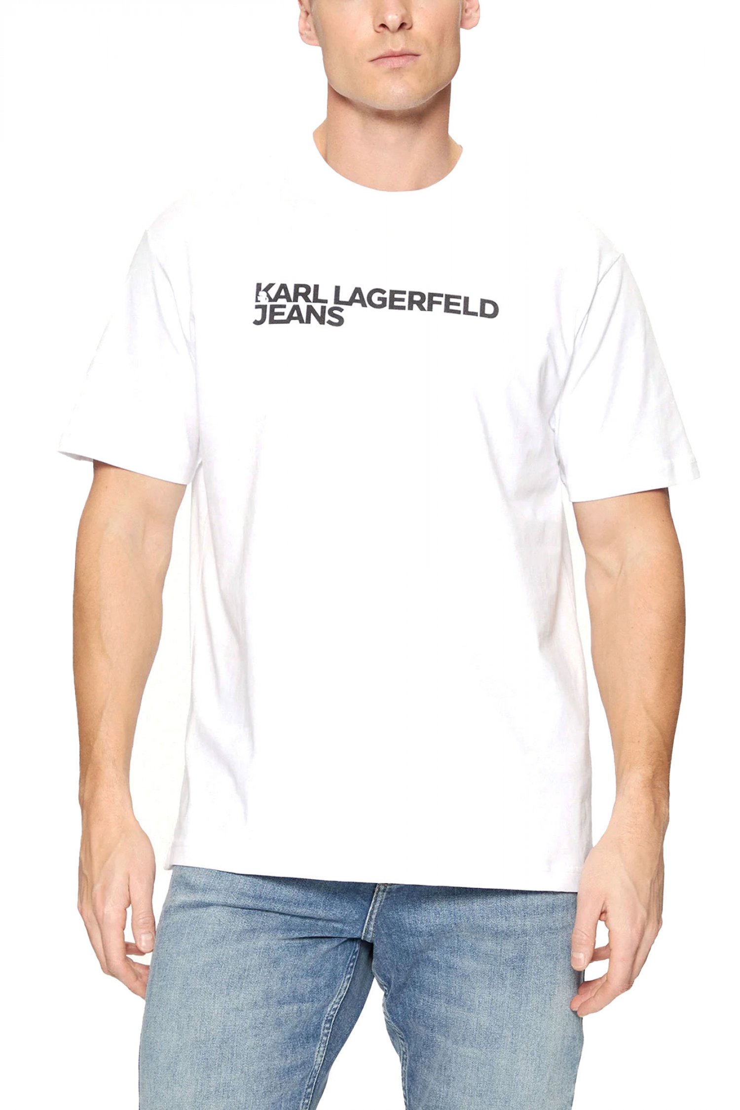 KARL LAGERFELD JEANS T-SHIRT KLJ REGULAR SS ESSENTIAL TEE ΛΕΥΚΟ