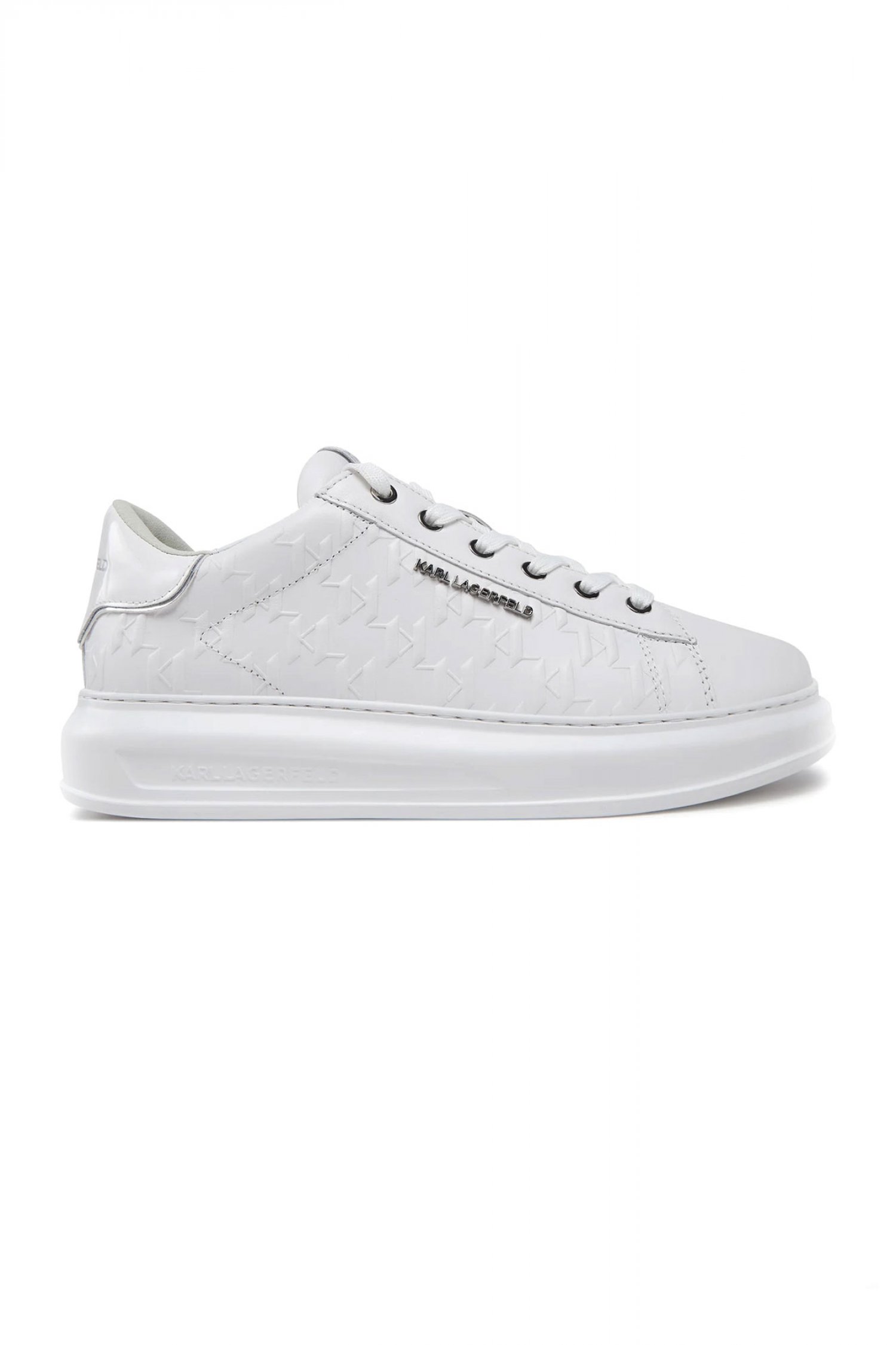 KARL LAGERFELD ΠΑΠΟΥΤΣΙΑ SNEAKERS MONOGRAM EMBOSS KAPRI MENS ΛΕΥΚΟ
