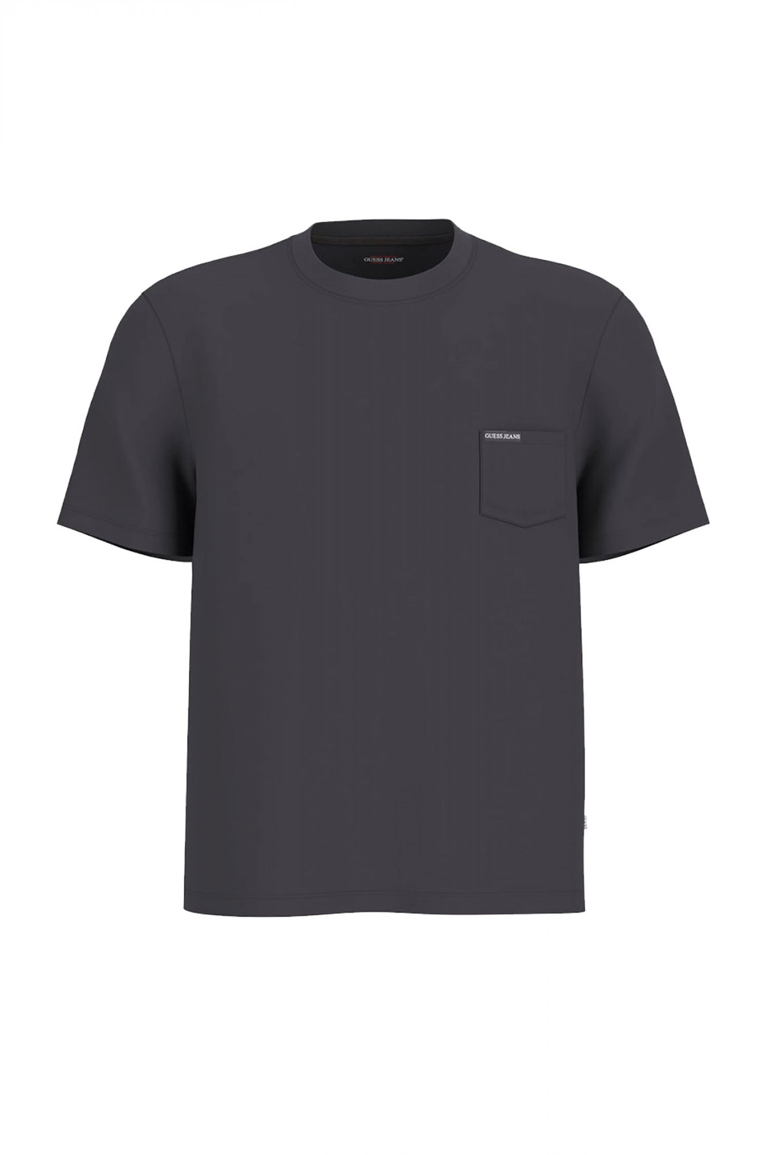 GUESS JEANS GUESS JEANS T-SHIRT CREWNECK REGULAR FIT LOGO ΜΑΥΡΟ