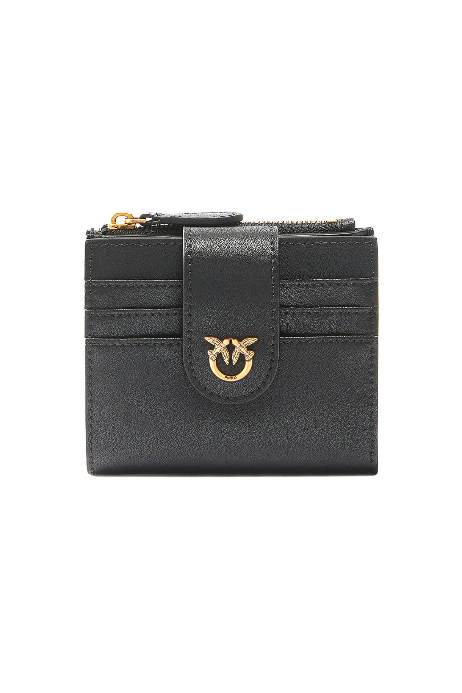 PINKO ΠΟΡΤΟΦΟΛΙ MULTI PURPOSE WALLET VITELLO SETA ΜΑΥΡΟ