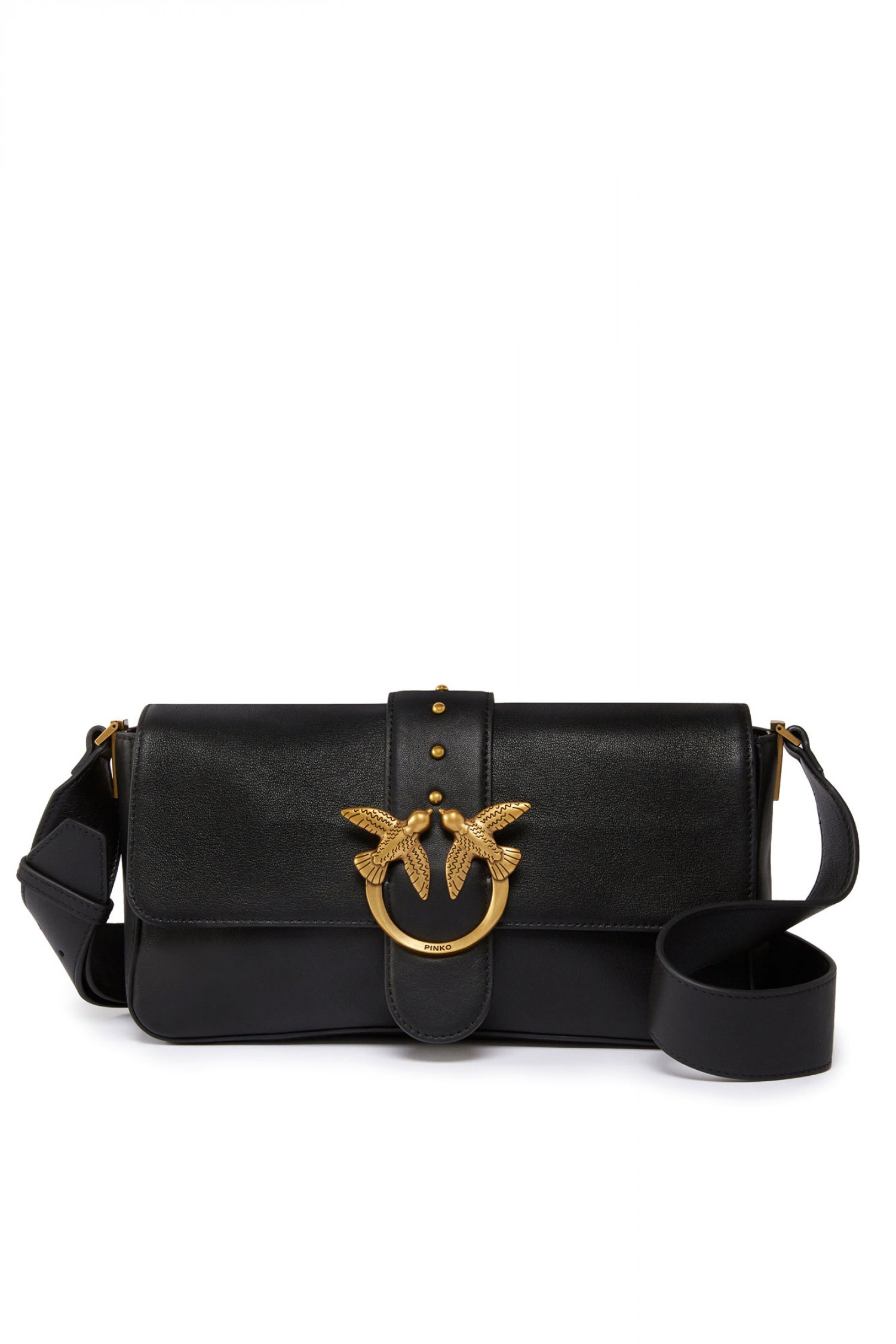 PINKO ΓΥΝΑΙΚΕΙΑ ΤΣΑΝΤΑ LOVE ONE CLASSIC SLOUCHY FL VITELLO MORBIDO ΜΑΥΡΟ