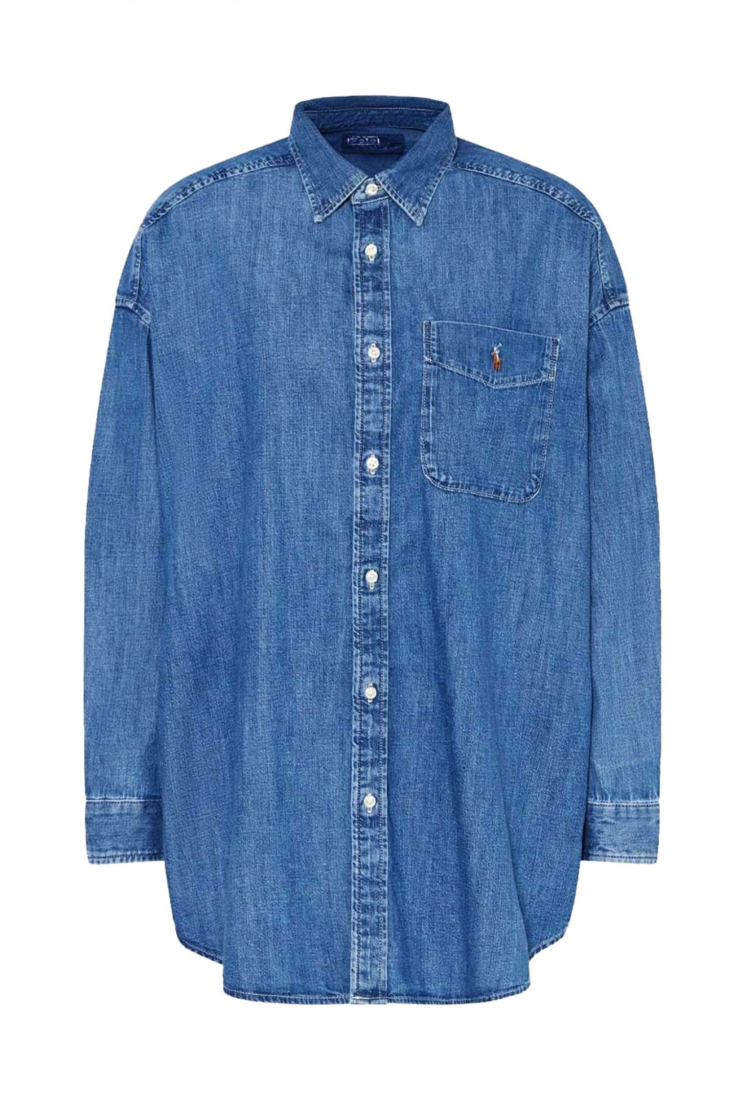 RALPH LAUREN ΠΟΥΚΑΜΙΣΟ JEANS CLASSICS LOGO ΜΠΛΕ