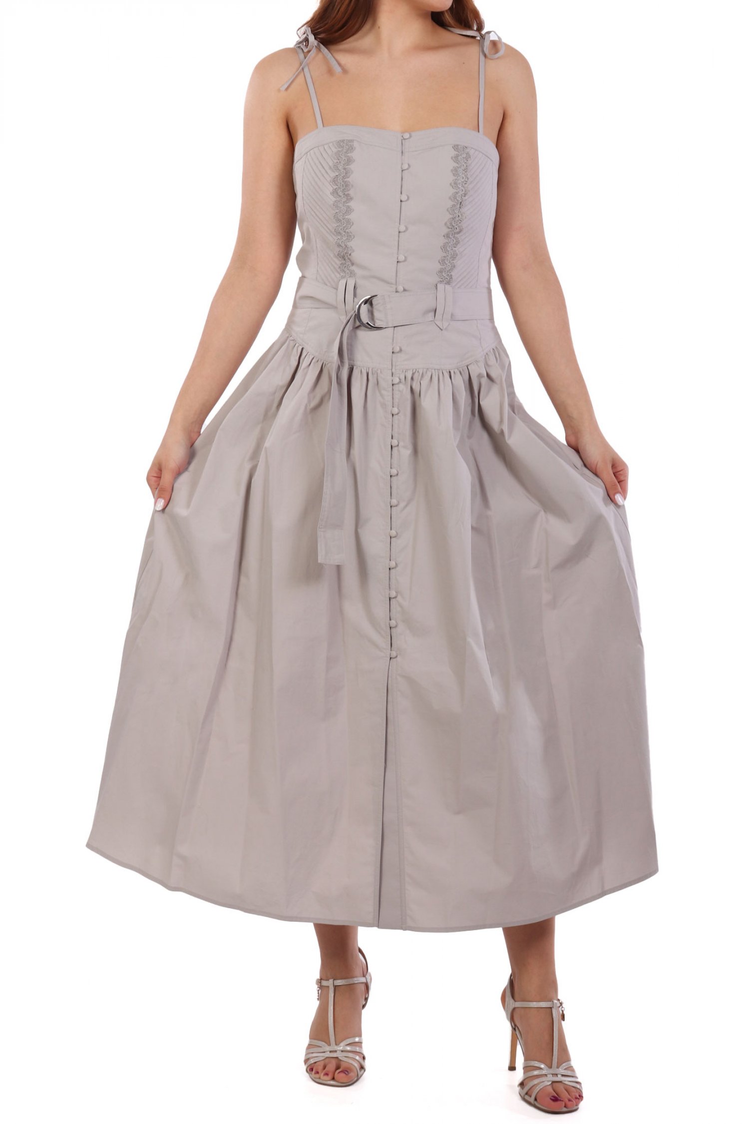 MARELLA ΦΟΡΕΜΑ MIDI BRADO ΚΕΝΤΗΜΑ ΑΠΟΣΠΩΜΕΝΗ ΖΩΝΗ ΓΚΡΙ