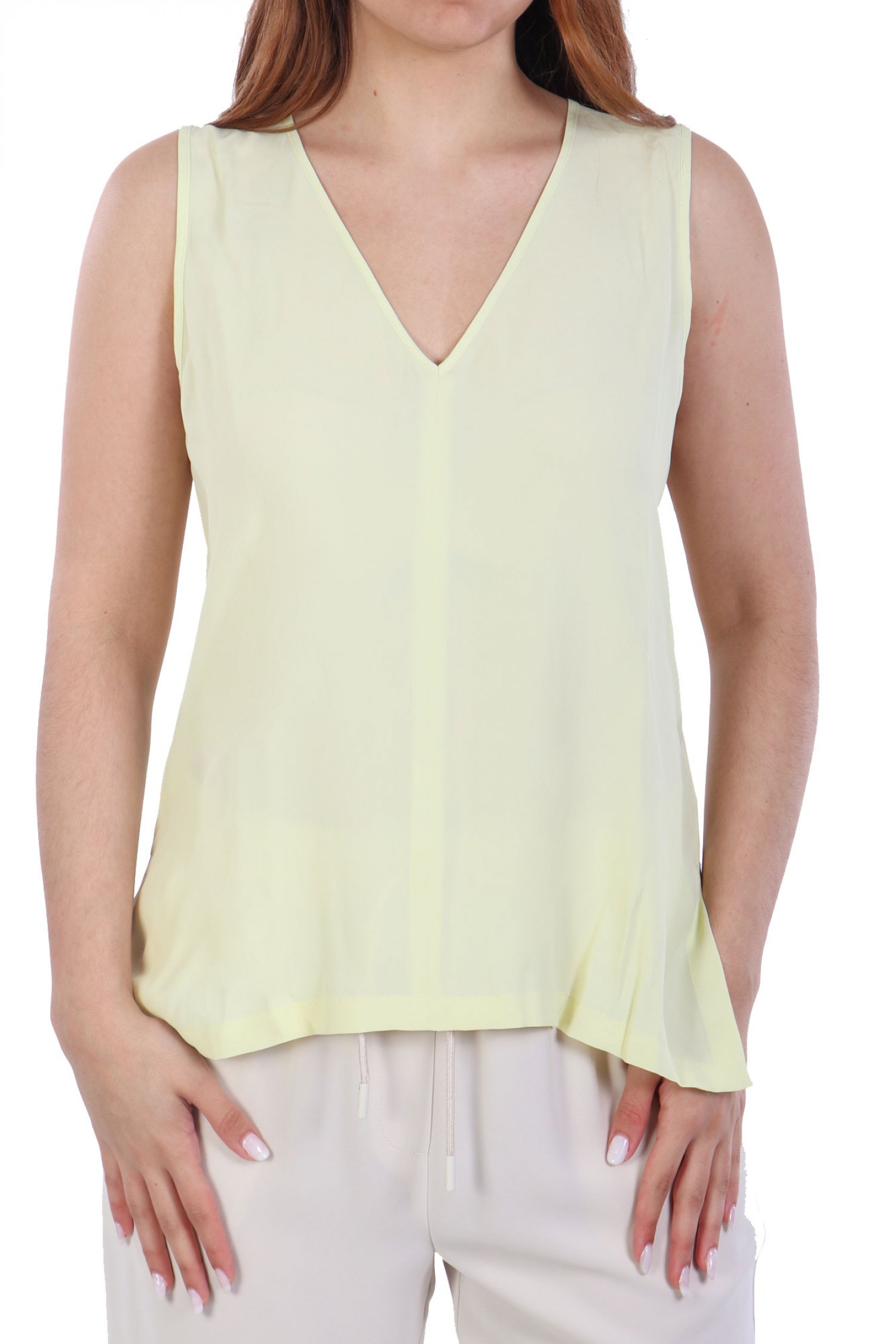 MARELLA EMME ΜΠΛΟΥΖΑ ΤΟΠ GINNICO V-NECK ΜΕΤΑΞΙ ΚΙΤΡΙΝΟ