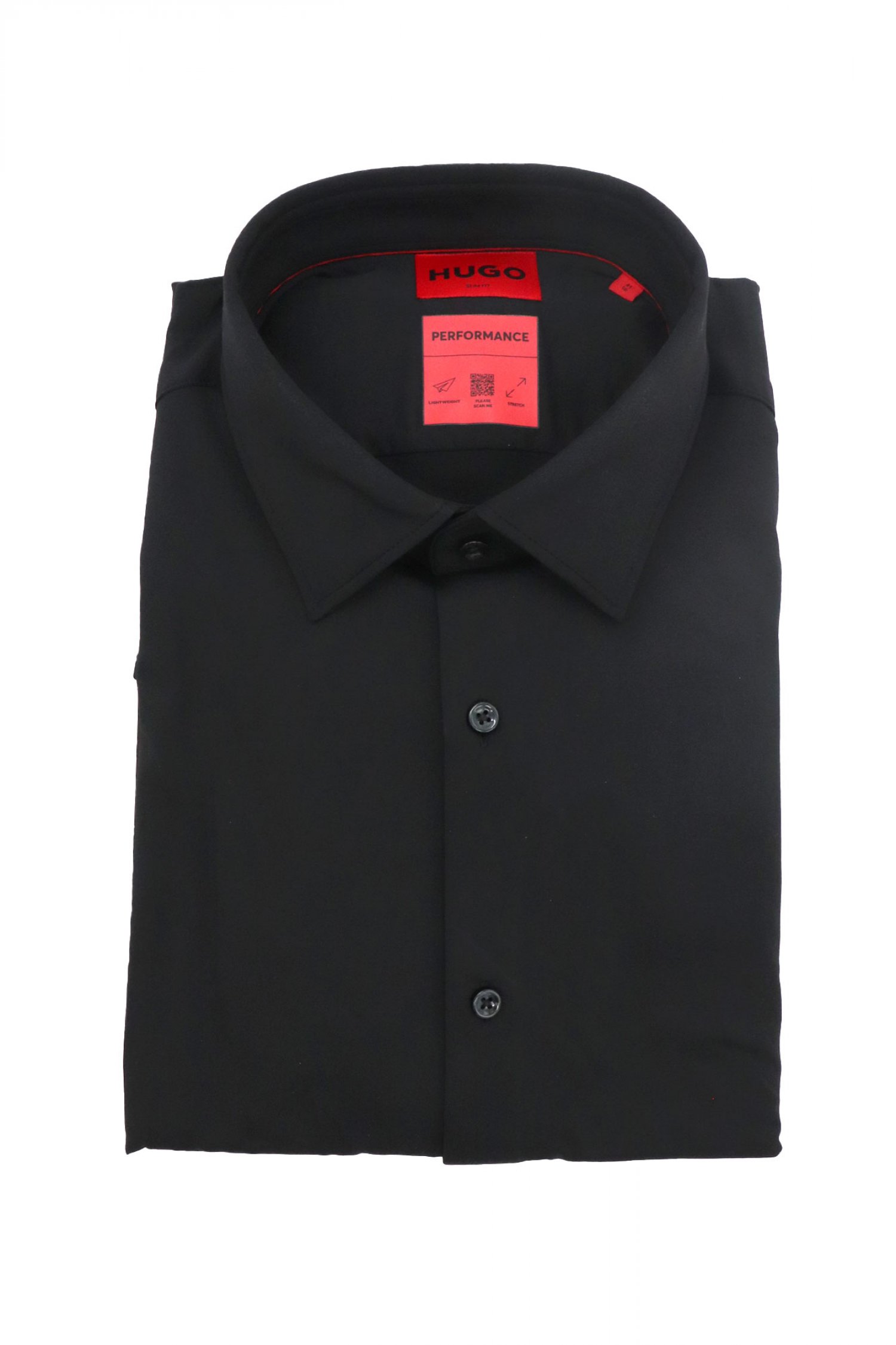 HUGO PERFORMANCE ΠΟΥΚΑΜΙΣΟ SLIM FIT KENNO ΜΑΥΡΟ