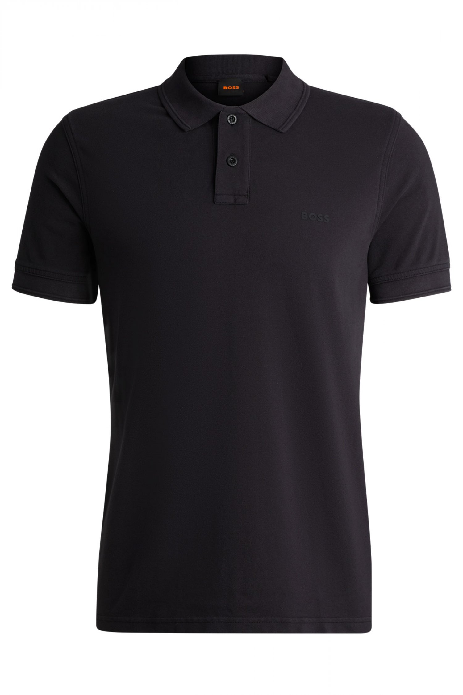 BOSS CASUAL POLO REGULAR FIT PRIME ΜΑΥΡΟ
