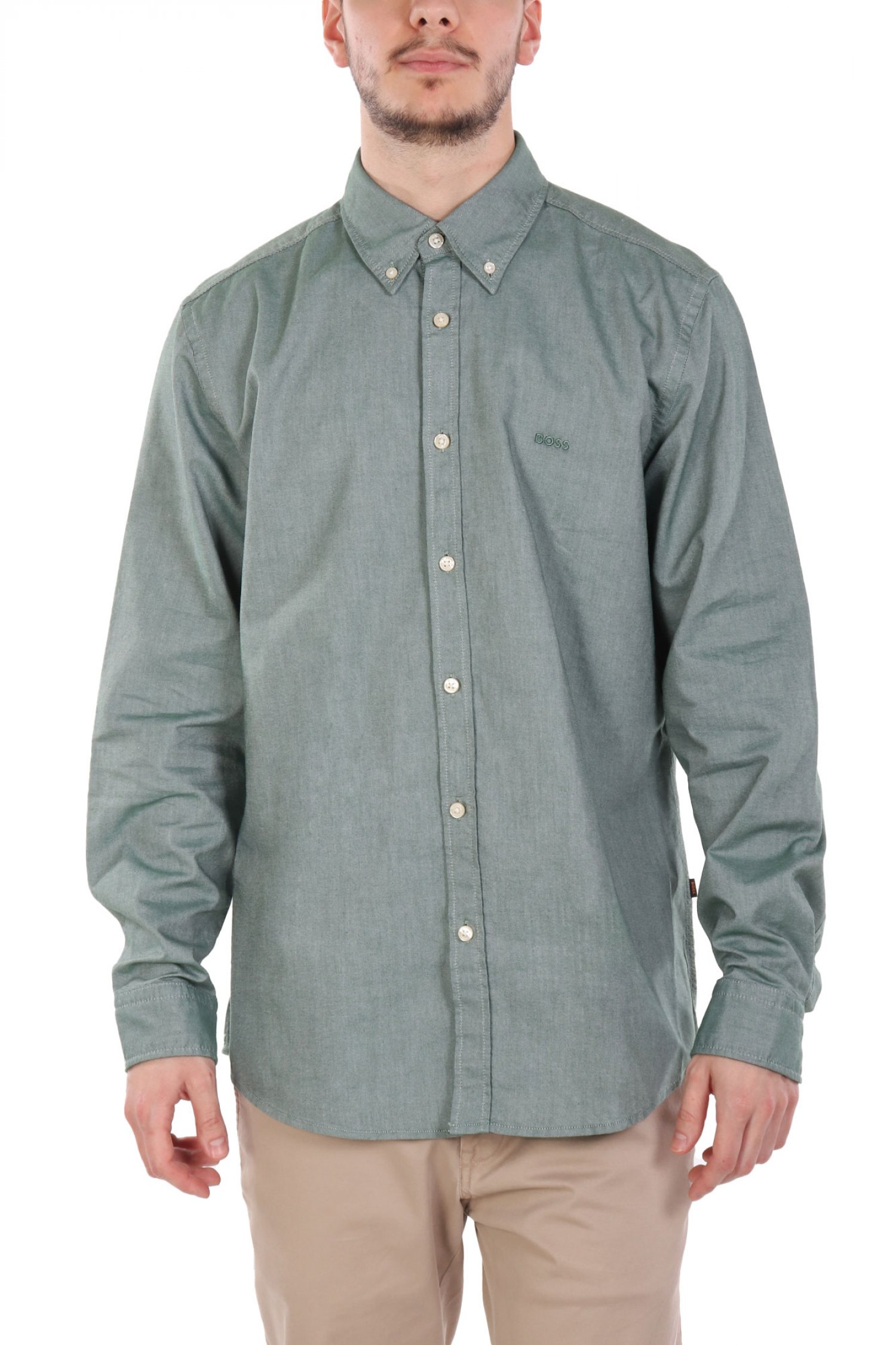 BOSS CASUAL ΠΟΥΚΑΜΙΣΟ BUTTON DOWN REGULAR FIT RICKERT_M ΦΥΣΤΙΚΙ