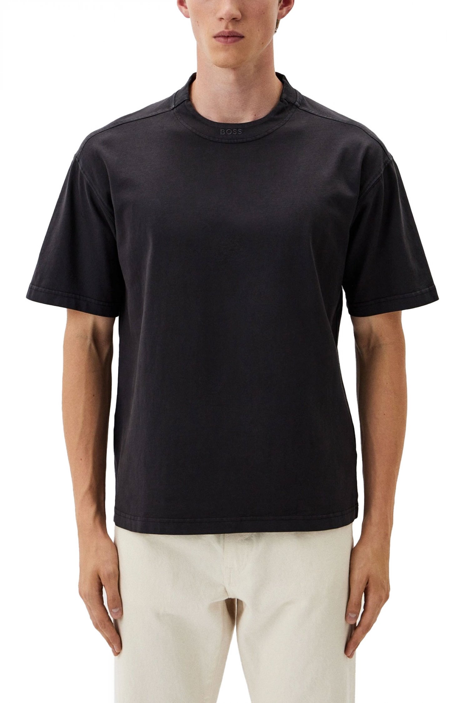 BOSS CASUAL T-SHIRT RELAXED FIT TE_DYE_ ΜΑΥΡΟ