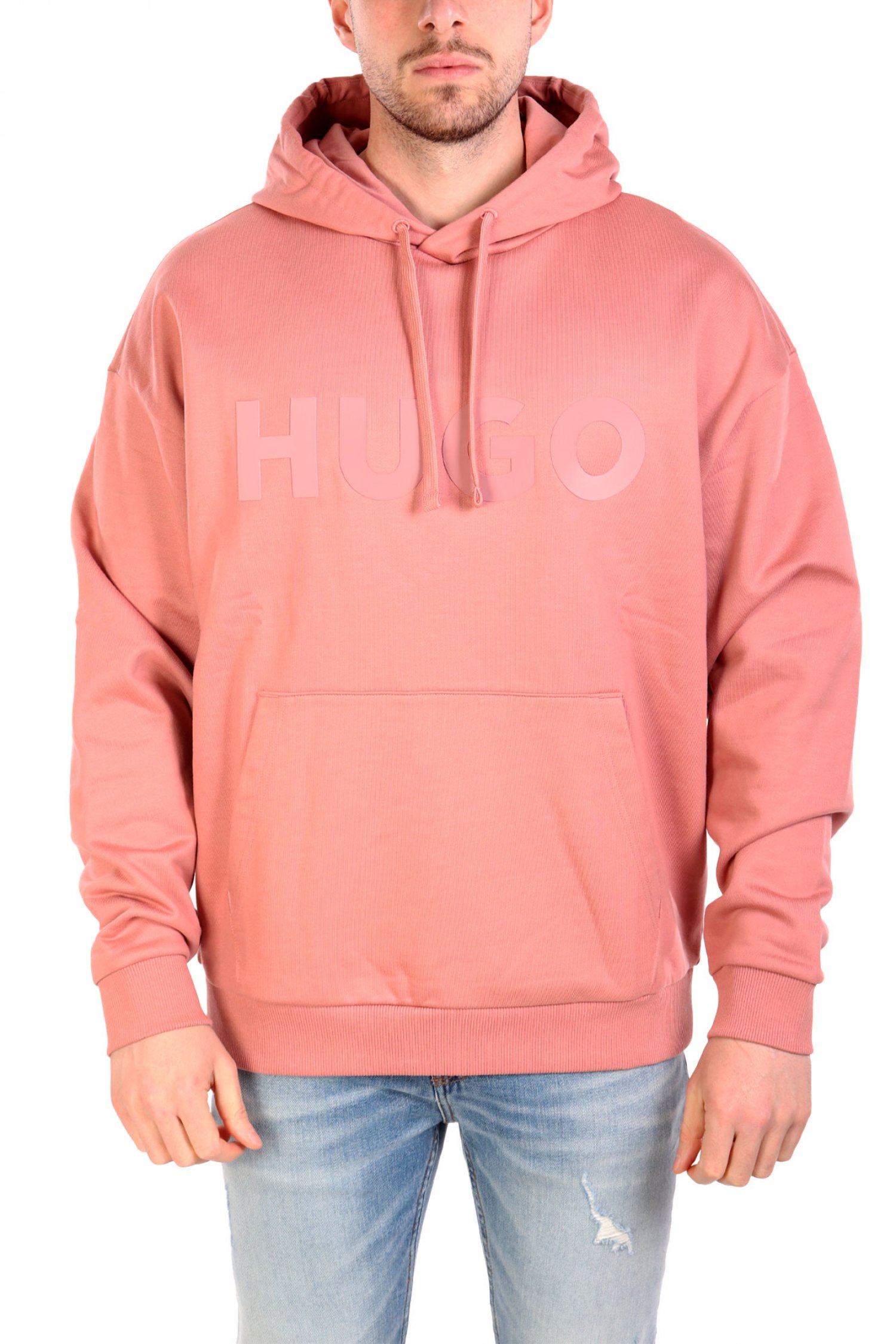 HUGO ΦΟΥΤΕΡ HOODIE DITCHLE OVERSIZED FIT LOGO ΡΟΖ